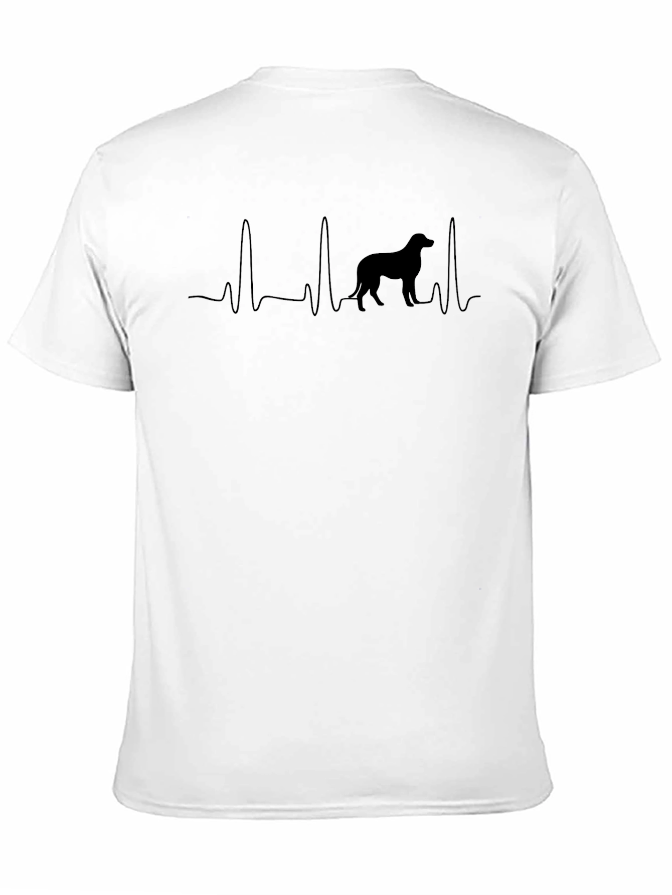 Dog Lover Heartbeat T-Shirt - Black