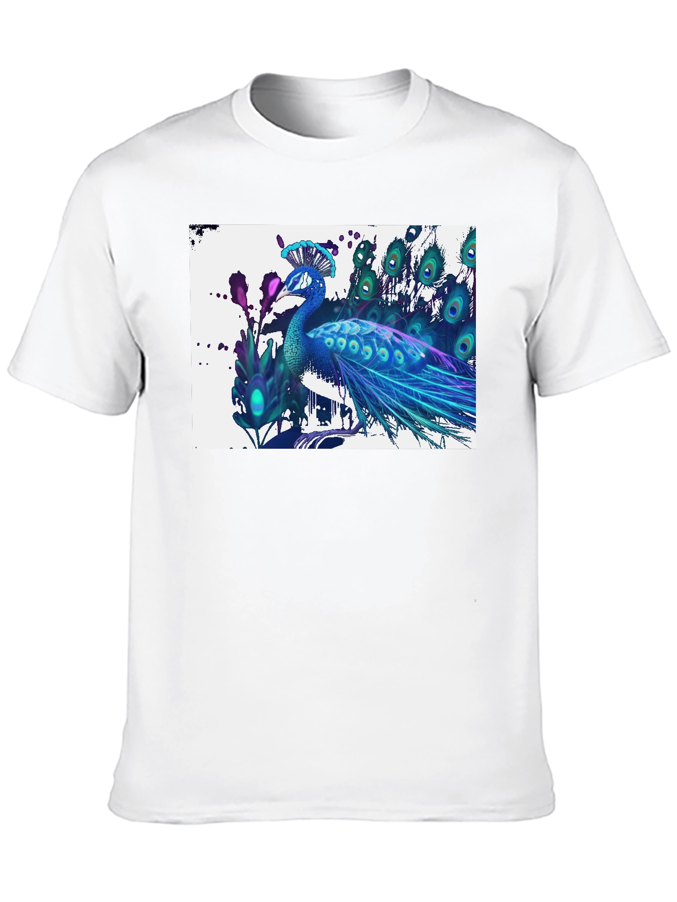Peacock Graphic T-Shirt - Black Cotton Tee