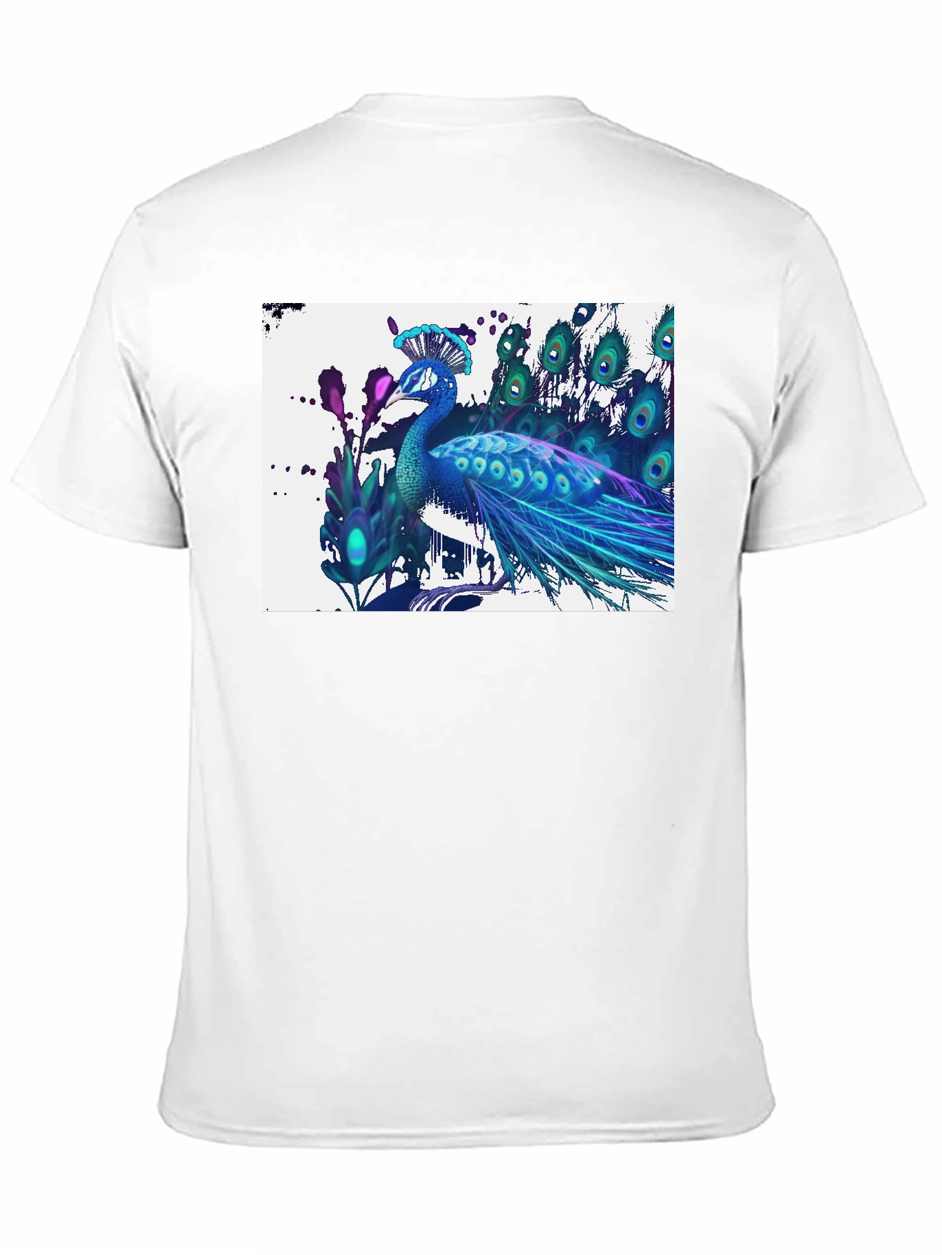 Peacock Graphic T-Shirt - Black Cotton Tee