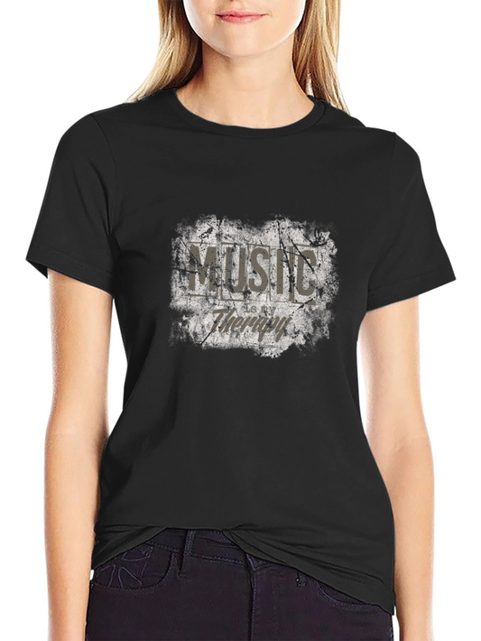 Music Therapy Distressed Graphic T-Shirt