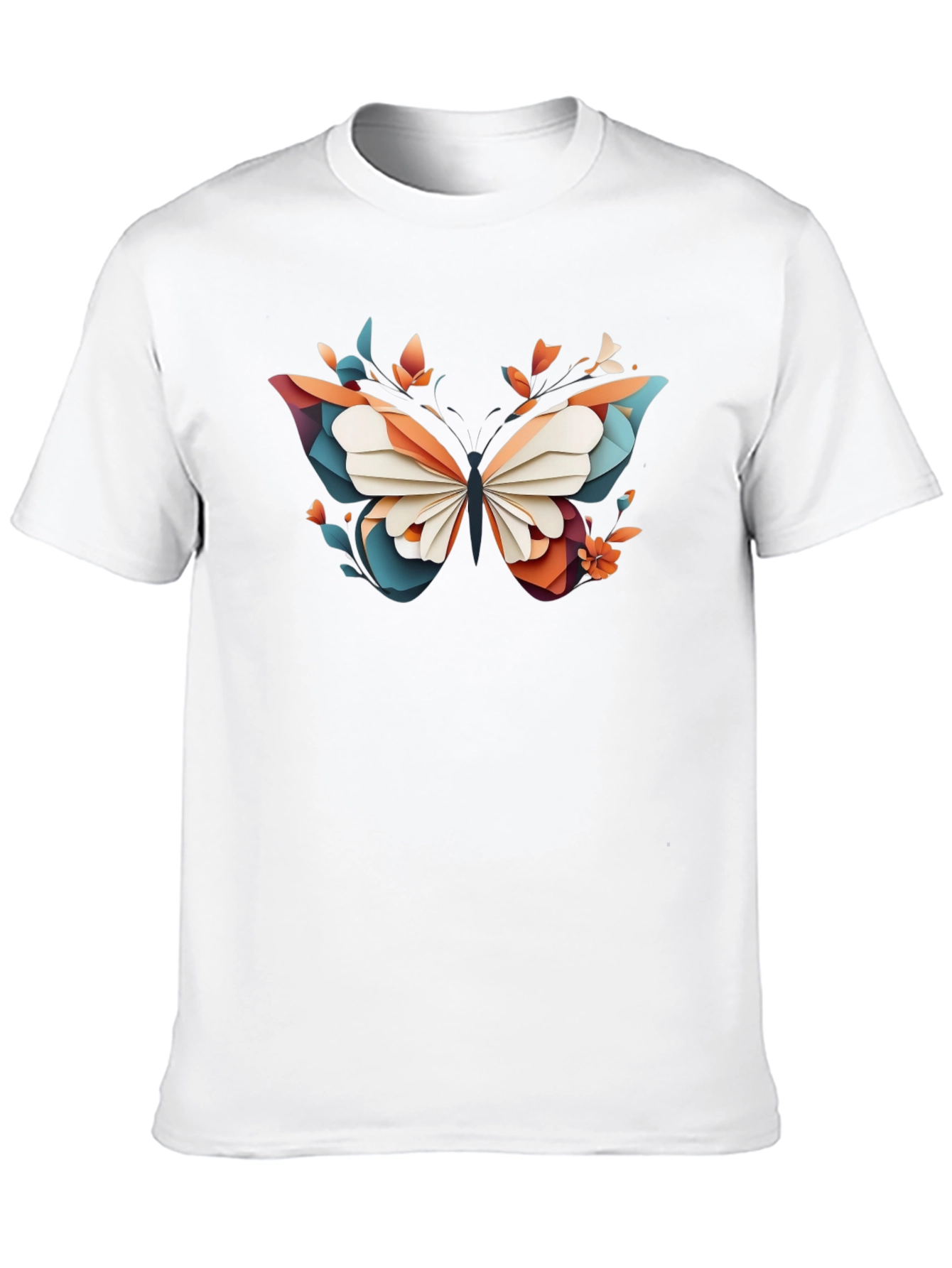 Abstract Butterfly Graphic Black T-Shirt