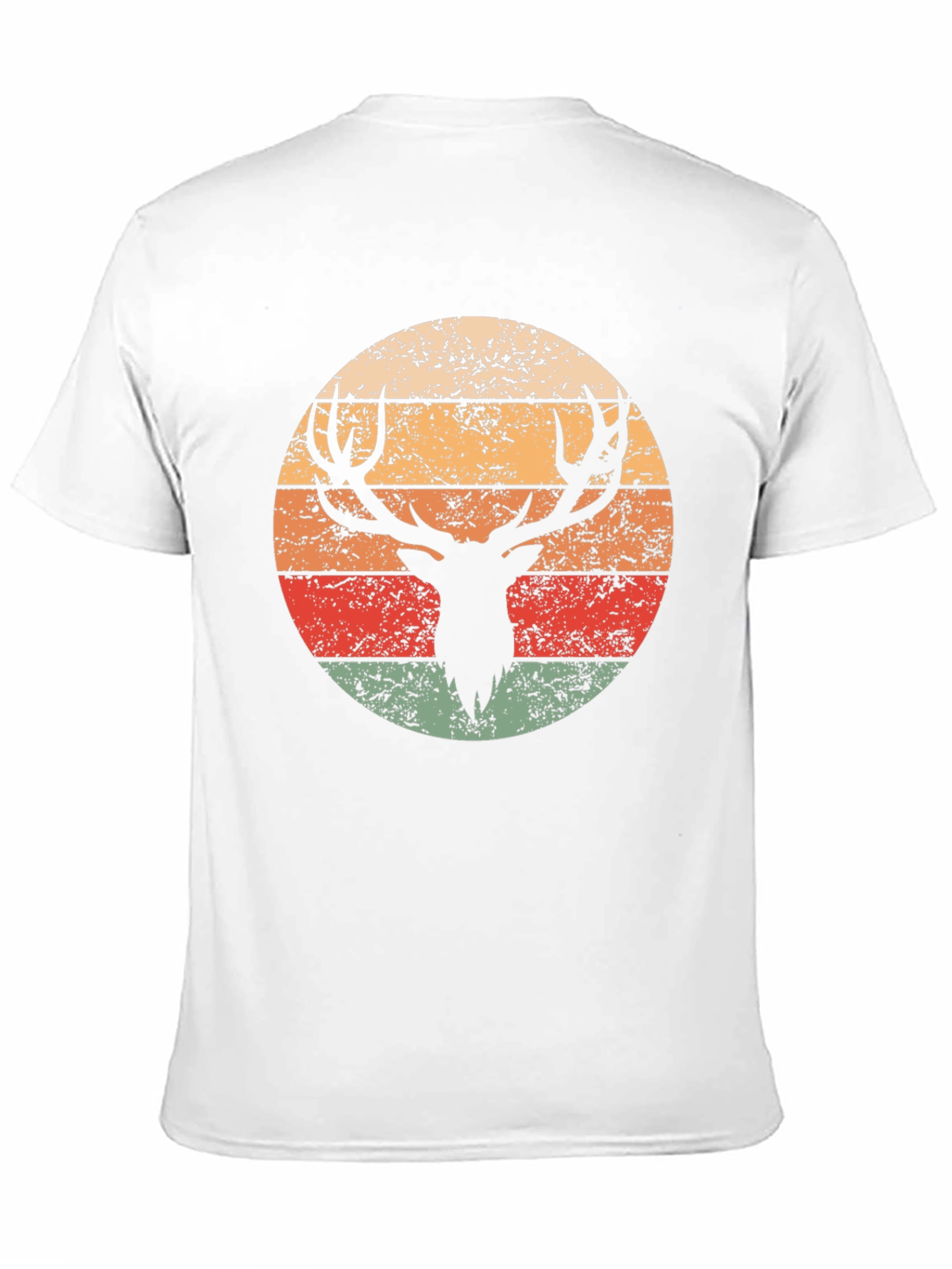 Retro Deer Graphic T-Shirt - Black Crew Neck