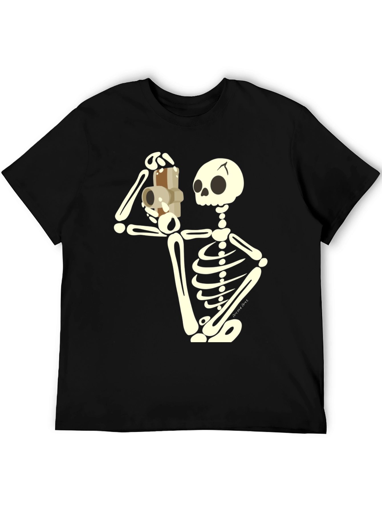 Skeleton Photographer Graphic T-Shirt