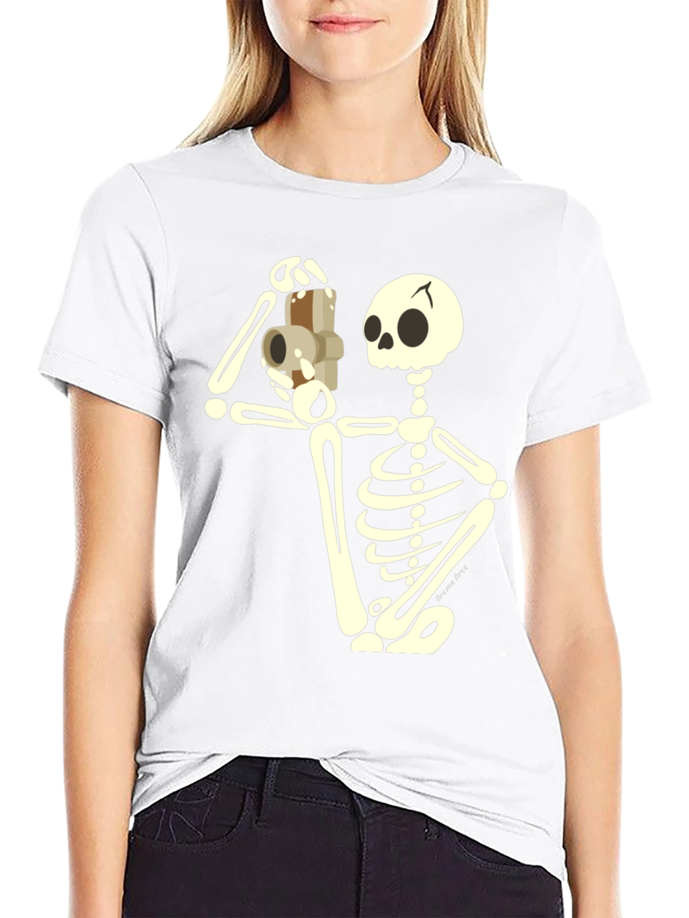 Skeleton Photographer Graphic T-Shirt