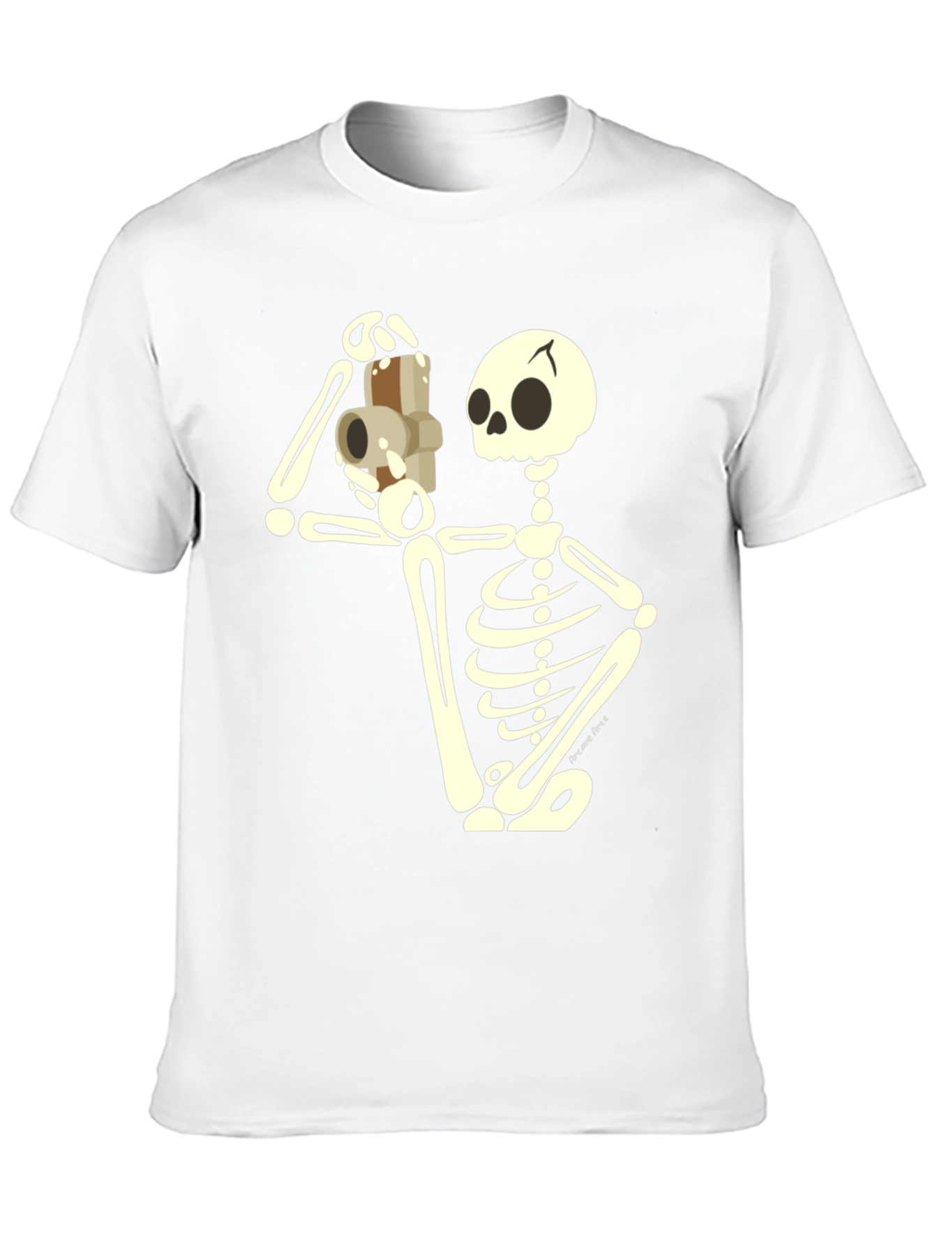 Skeleton Photographer Graphic T-Shirt