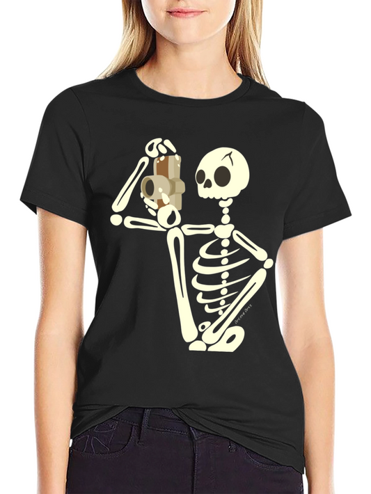 Skeleton Photographer Graphic T-Shirt