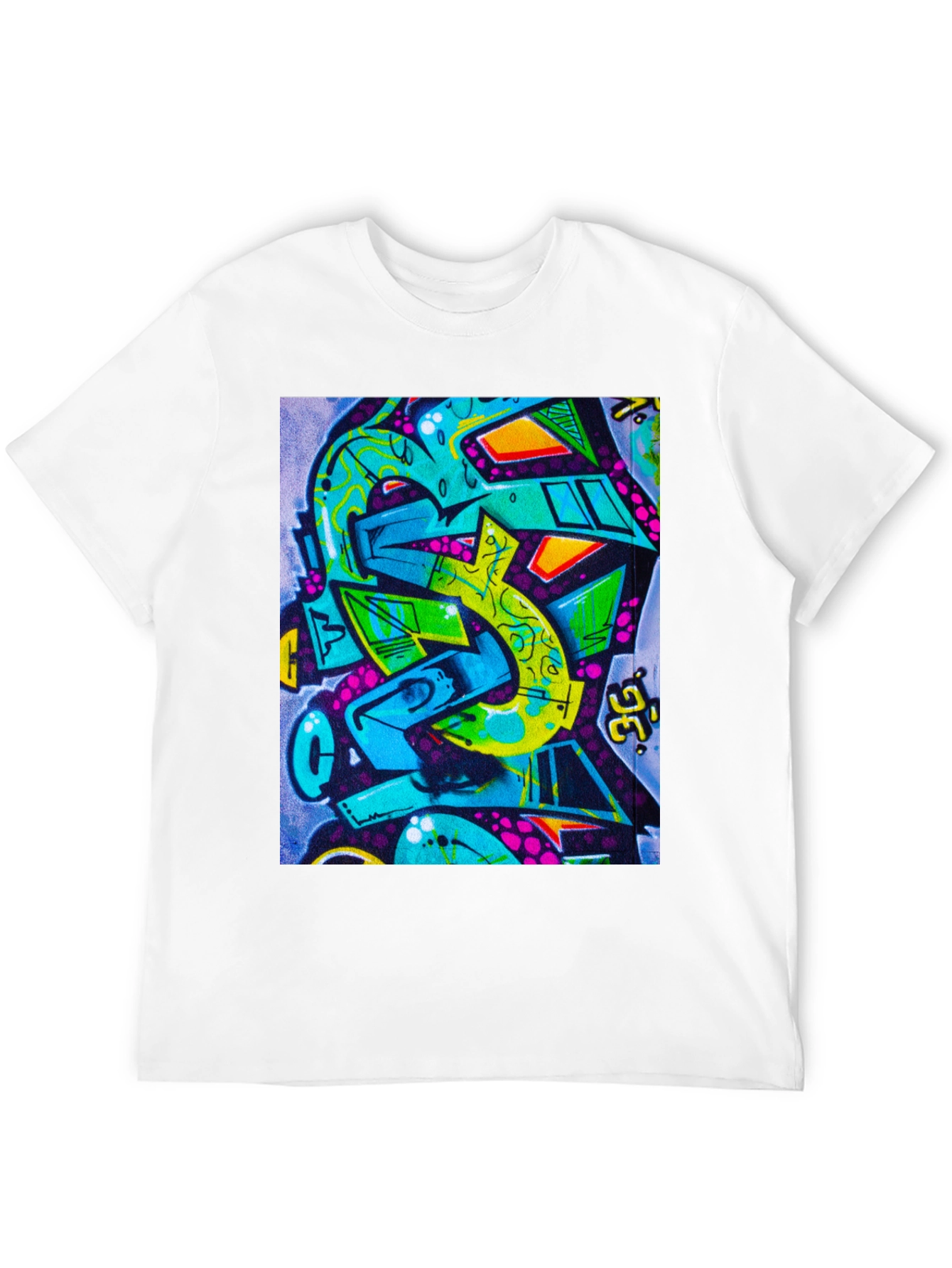 Abstract Graffiti Print Crew Neck Tee