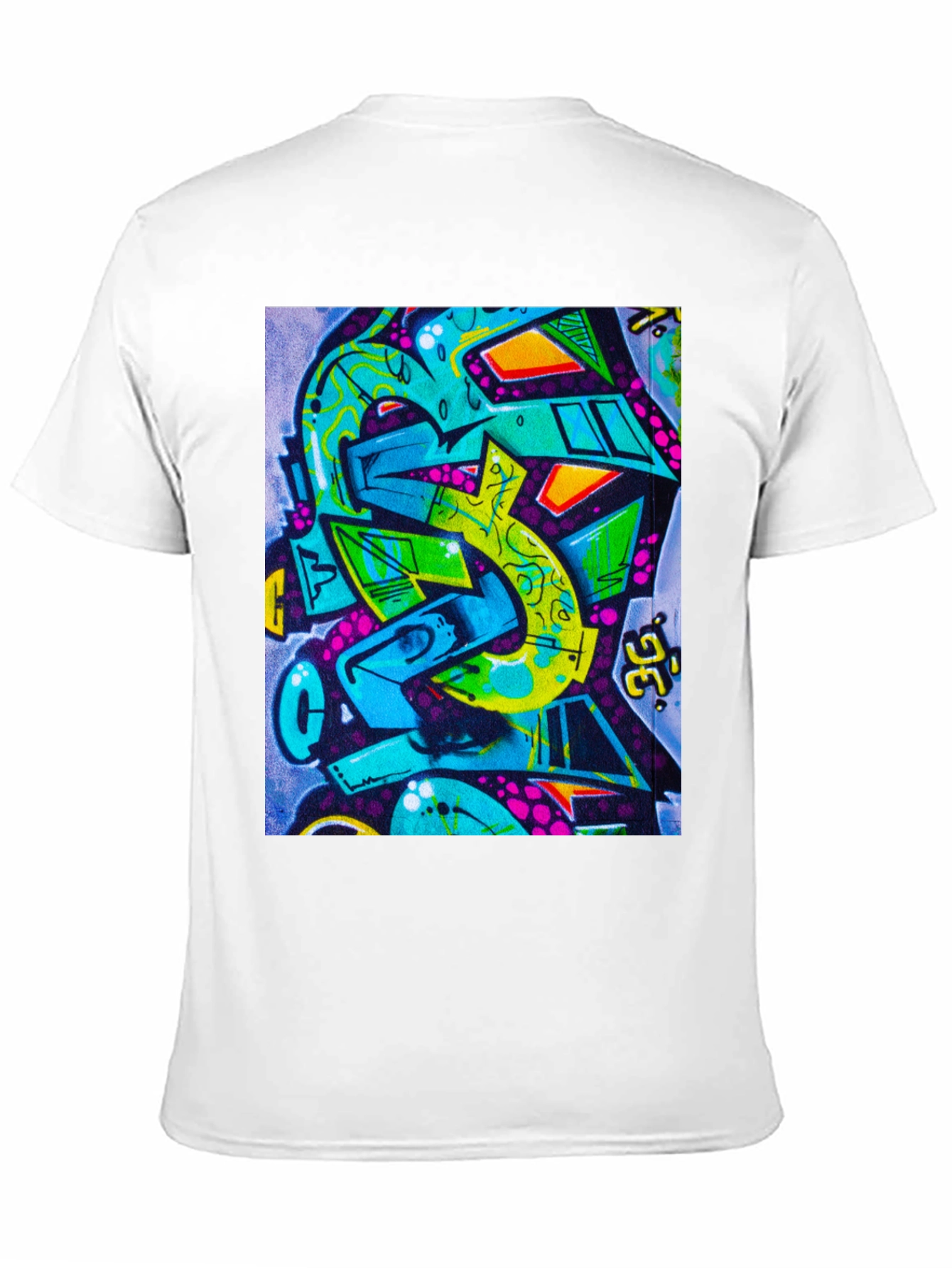 Abstract Graffiti Print Crew Neck Tee