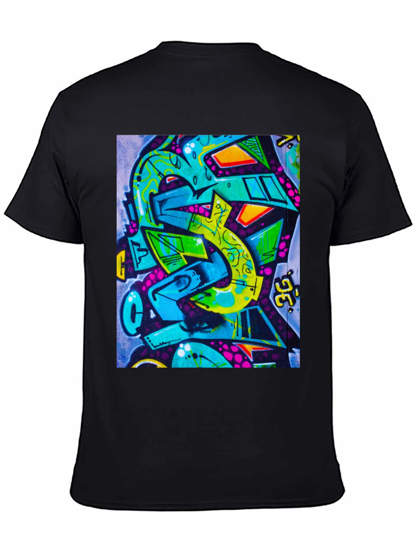 Abstract Graffiti Print Crew Neck Tee