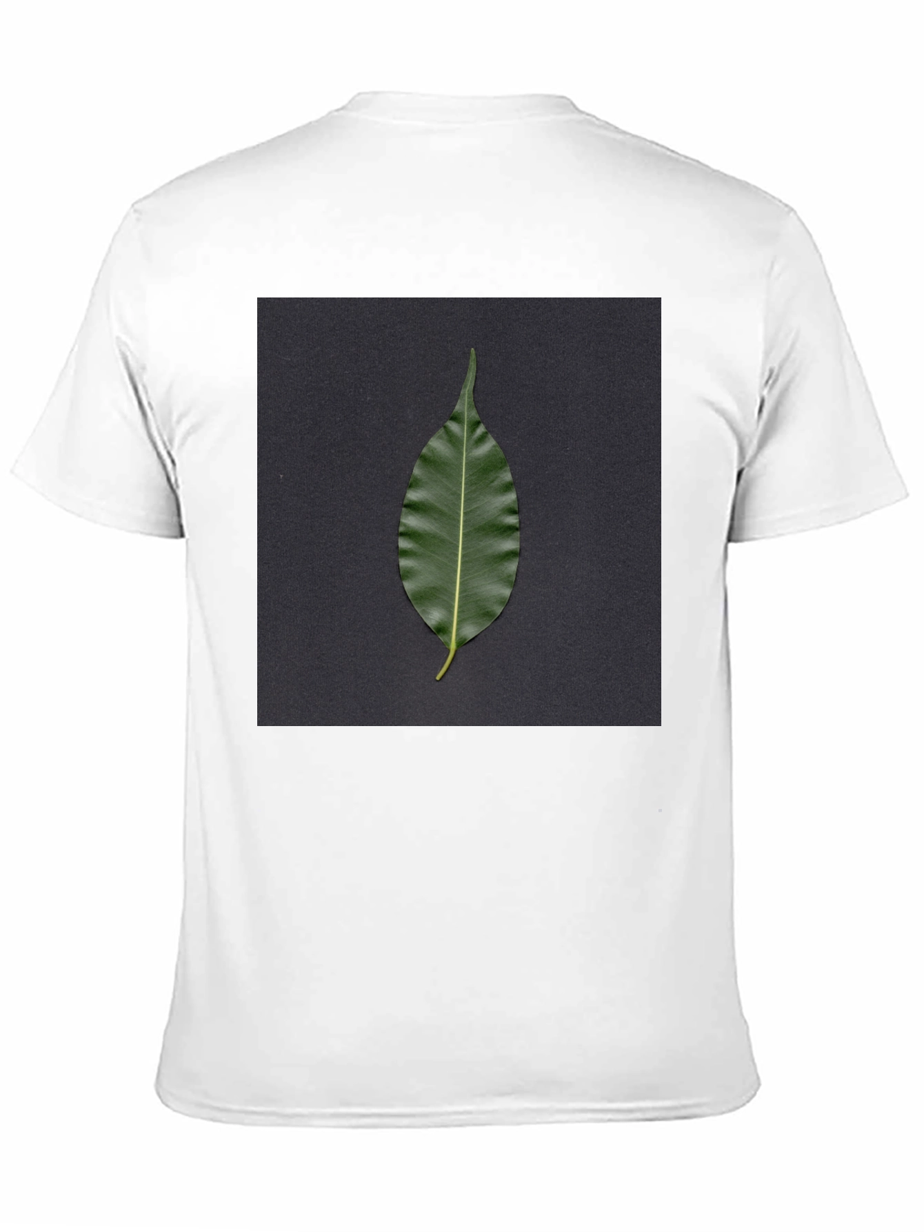 Leaf Print Black T-Shirt - Nature Inspired Design