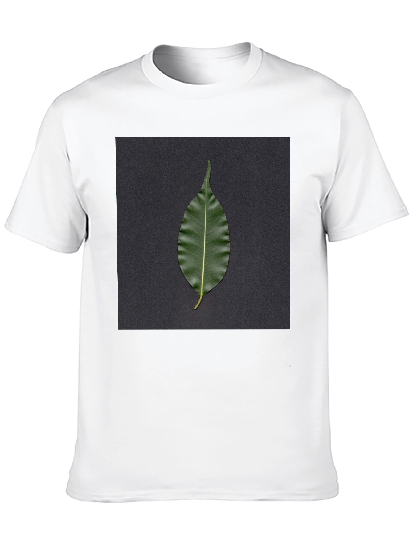 Leaf Print Black T-Shirt - Nature Inspired Design