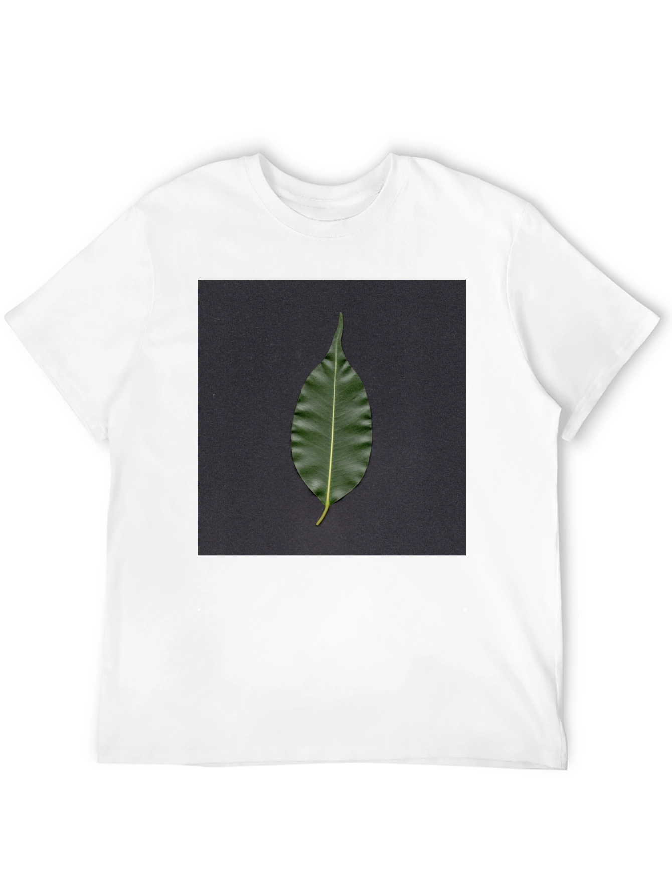 Leaf Print Black T-Shirt - Nature Inspired Design