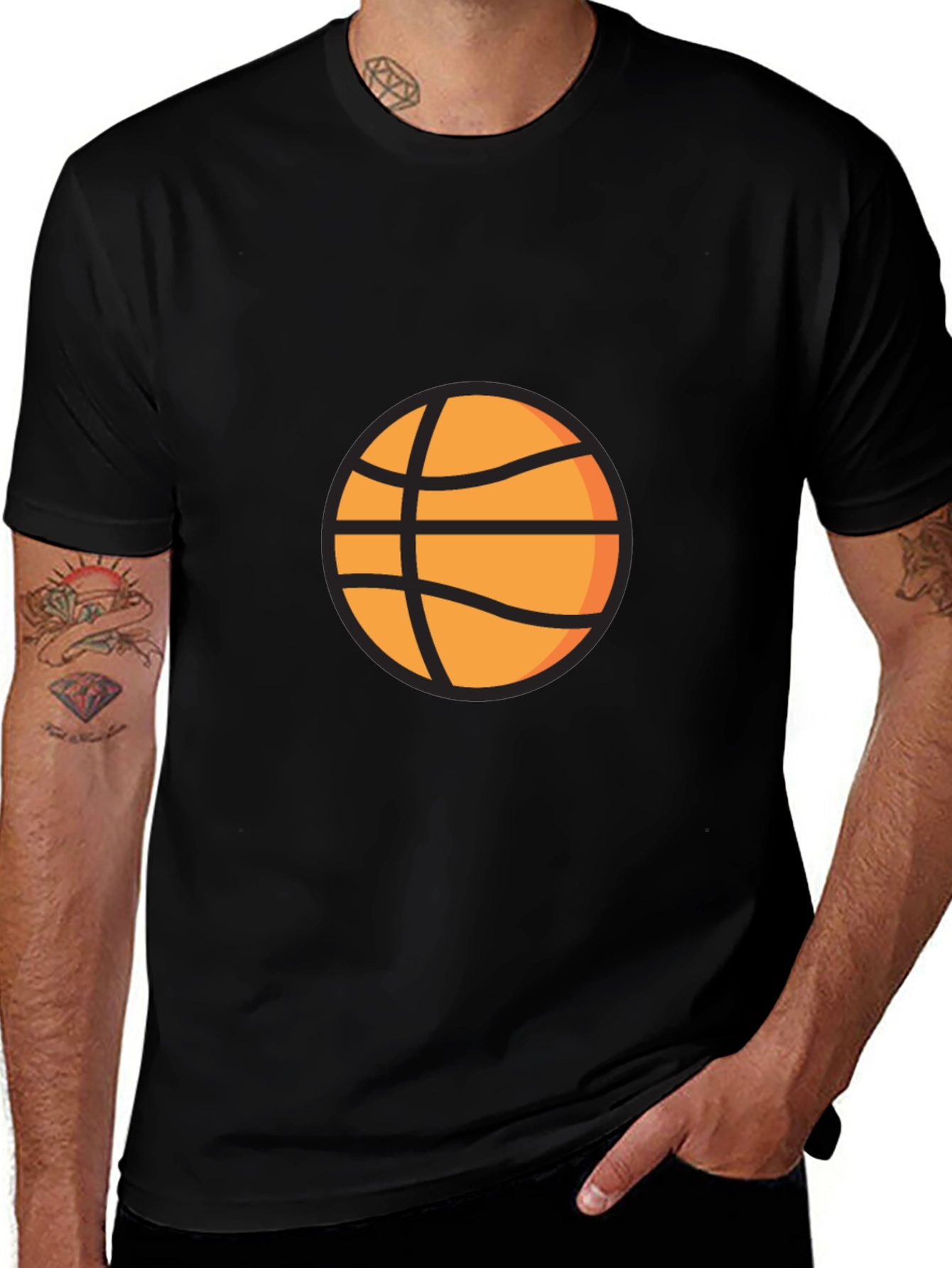 Black Basketball Graphic Tee - Casual Style