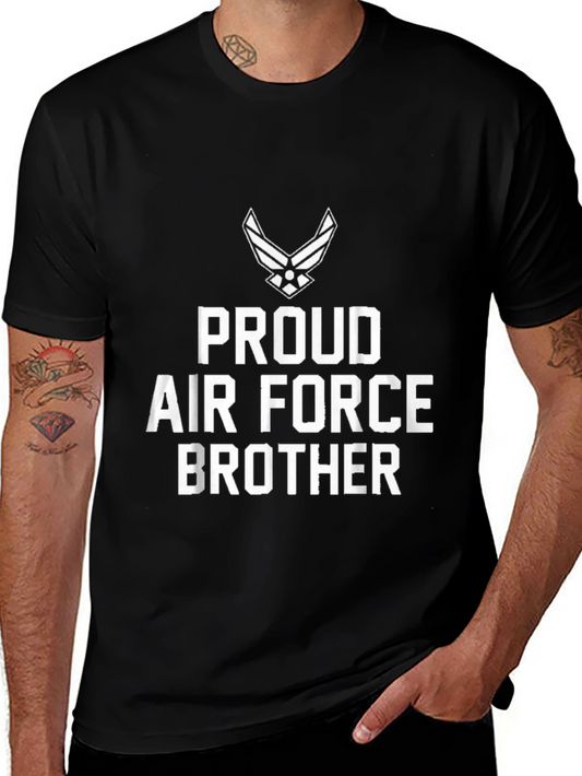 Proud Air Force Brother Black Graphic Tee