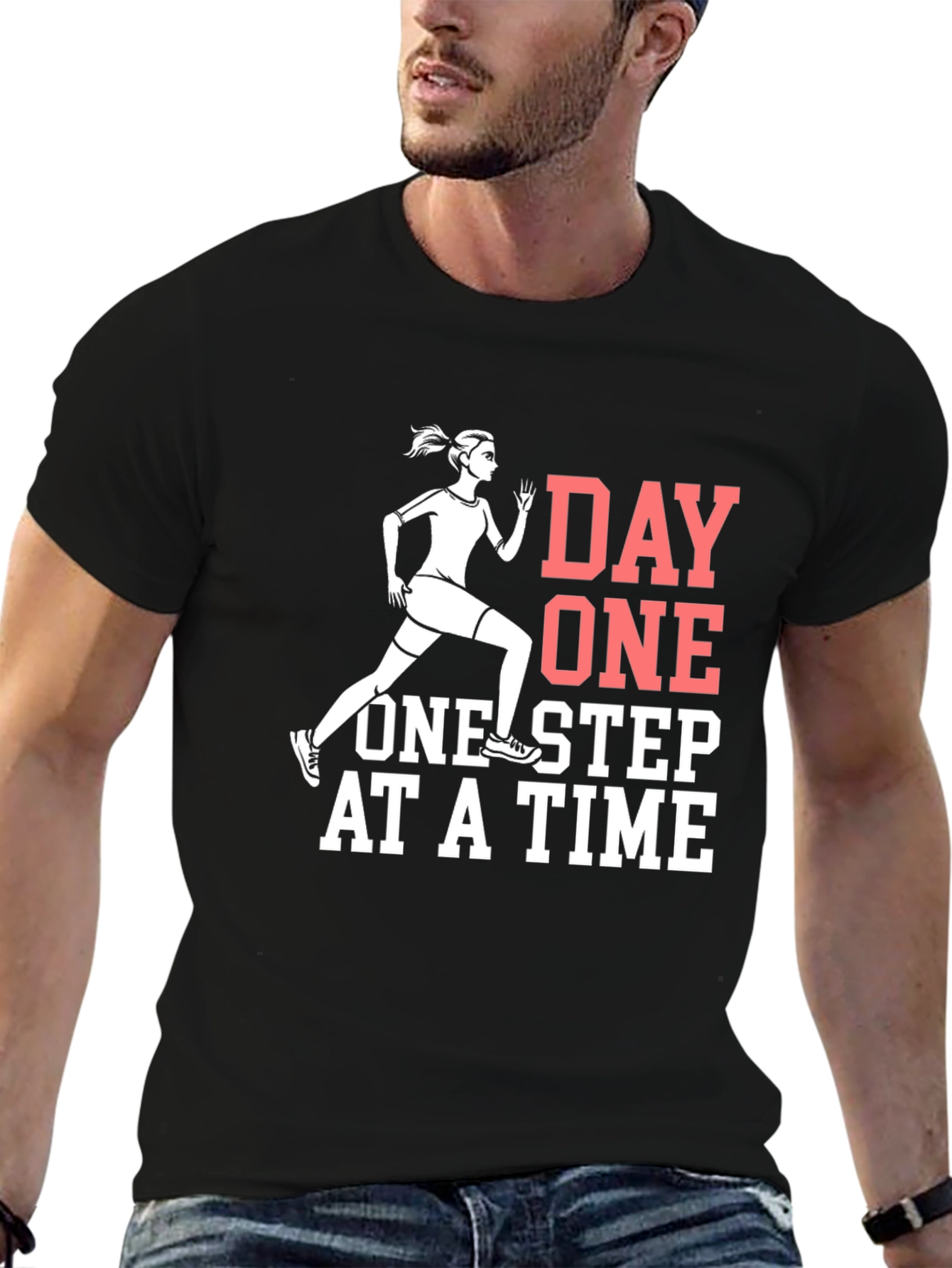 Day One Running T-Shirt - Motivational Workout Tee