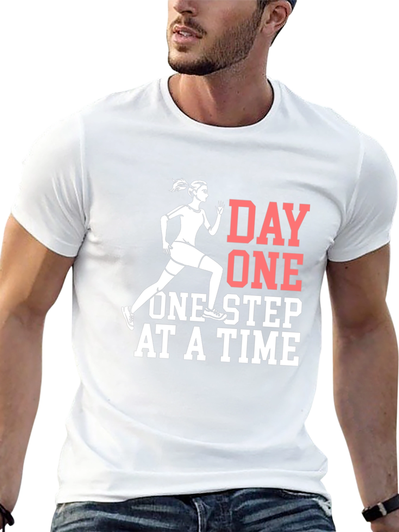 Day One Running T-Shirt - Motivational Workout Tee