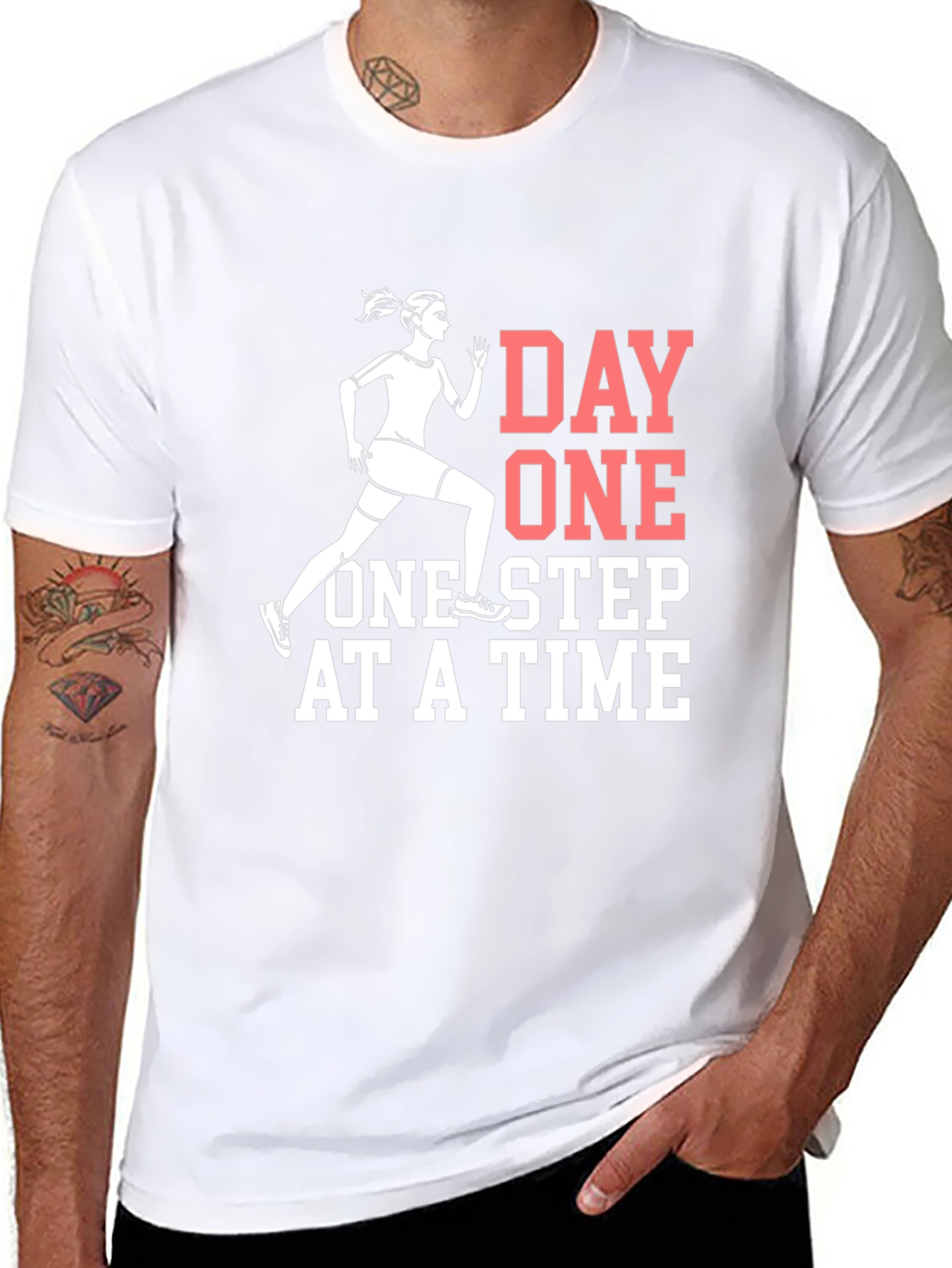 Day One Running T-Shirt - Motivational Workout Tee