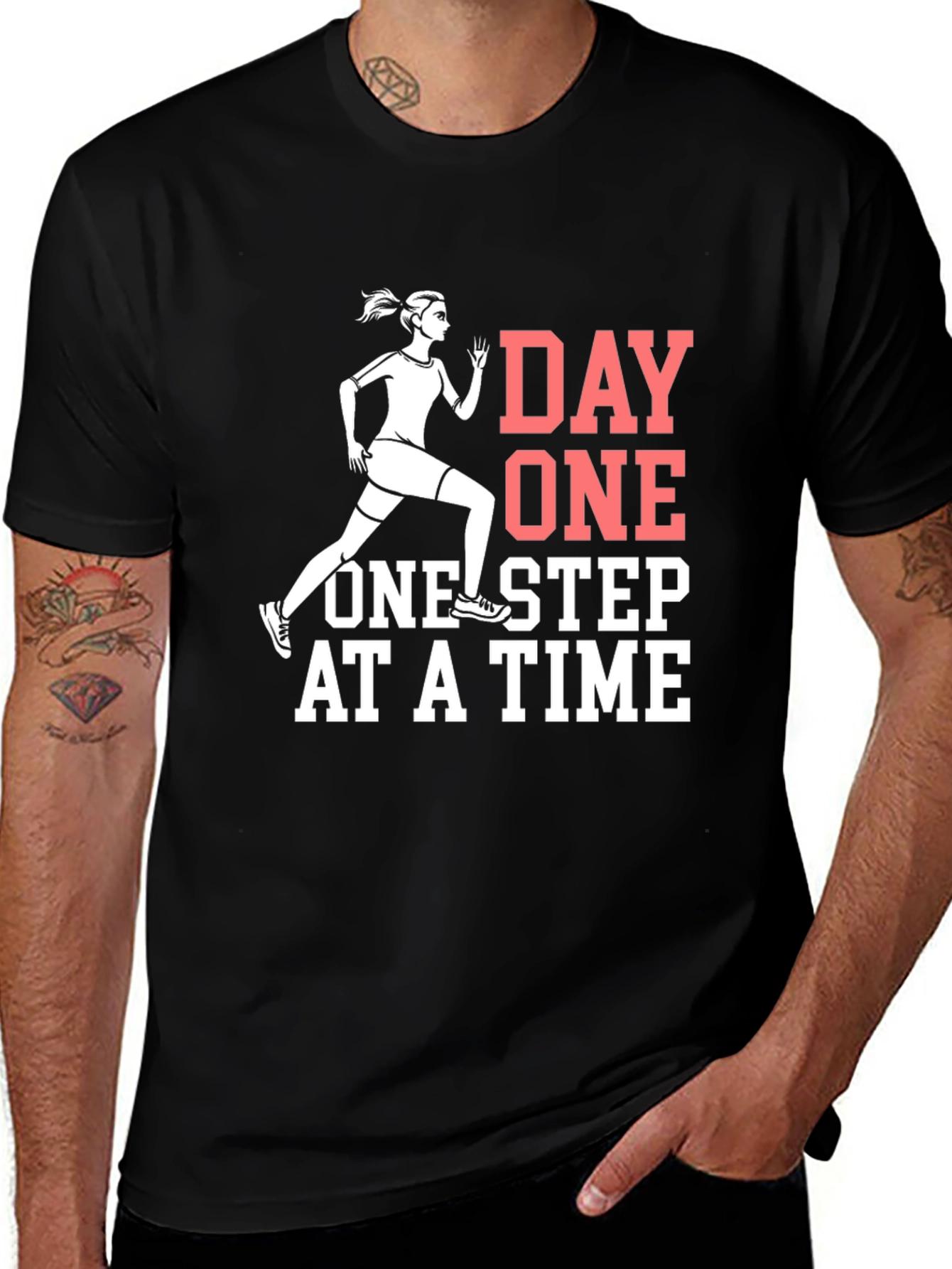 Day One Running T-Shirt - Motivational Workout Tee