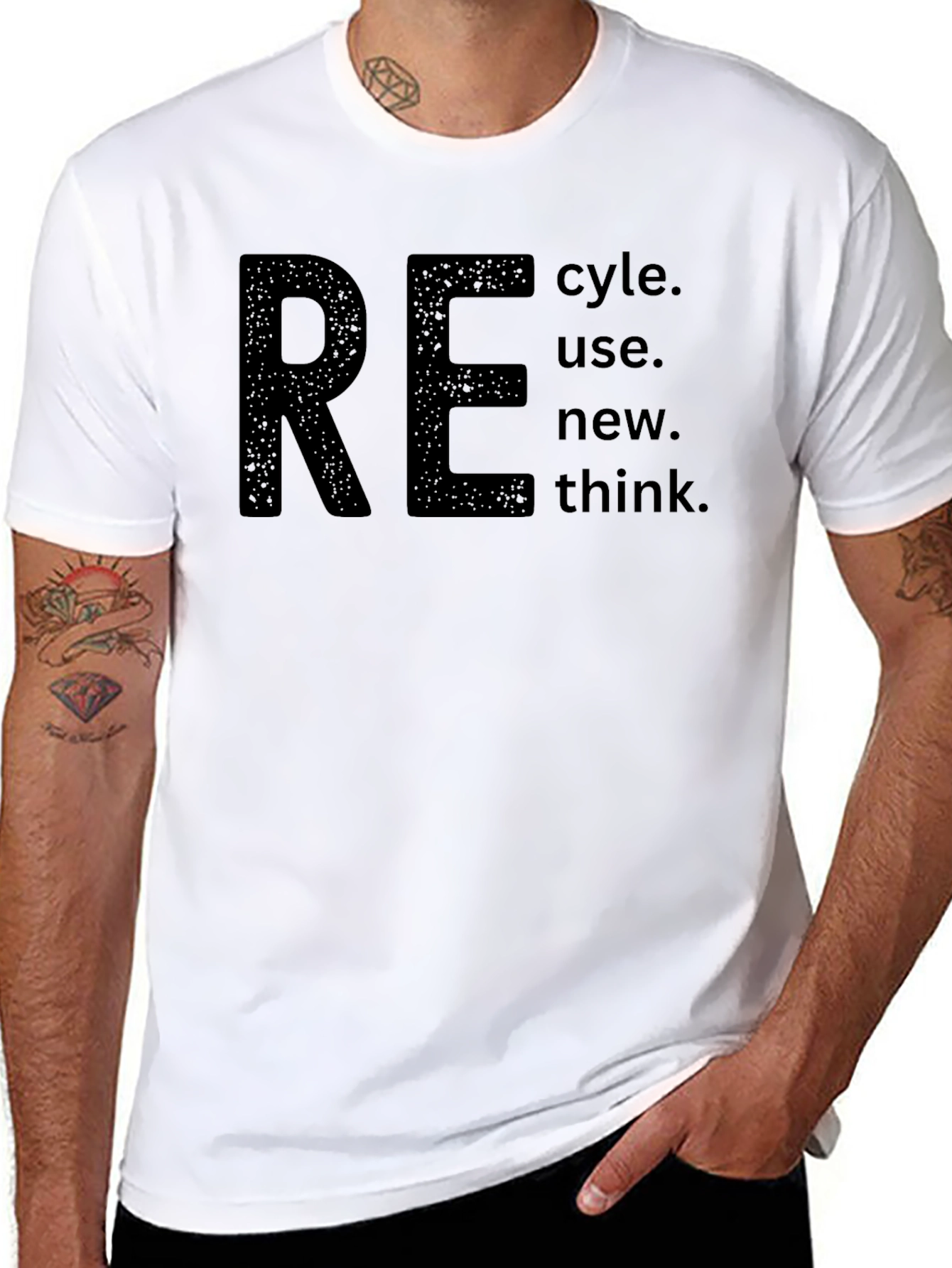 Eco-Conscious RE Graphic Tee - Recycle Reuse Rethink