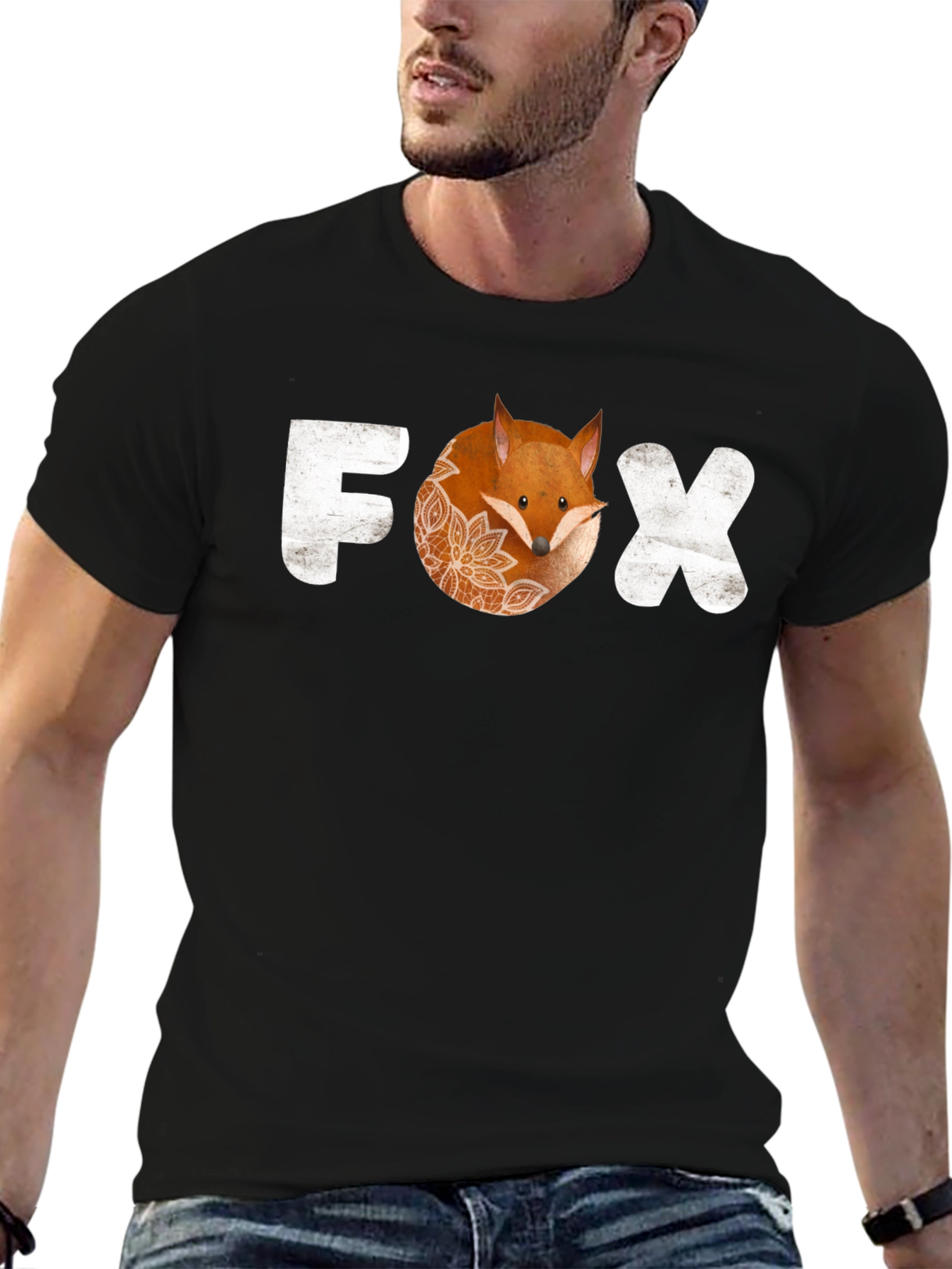 Fox Graphic T-Shirt - Trendy Animal Print Tee