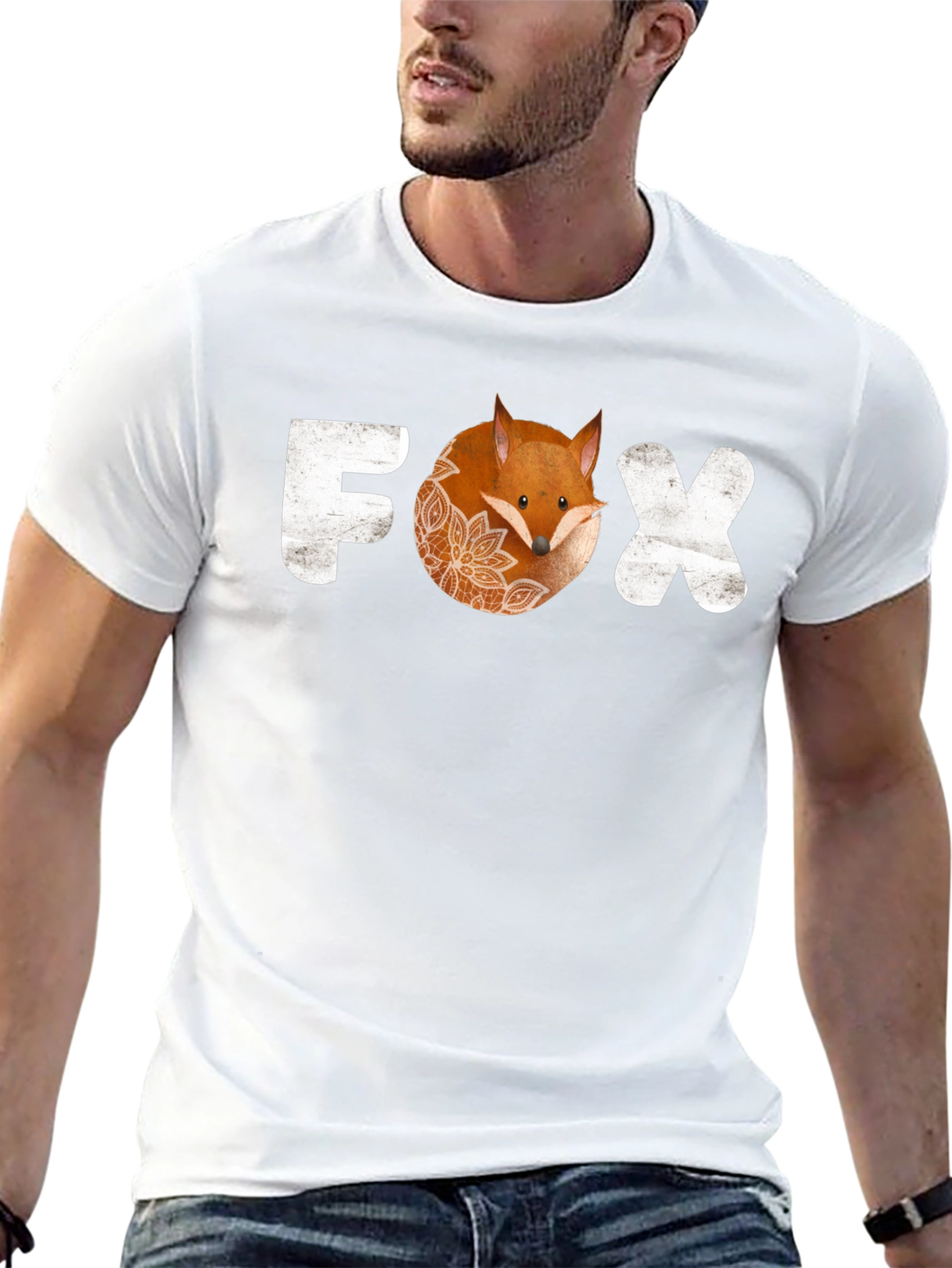 Fox Graphic T-Shirt - Trendy Animal Print Tee