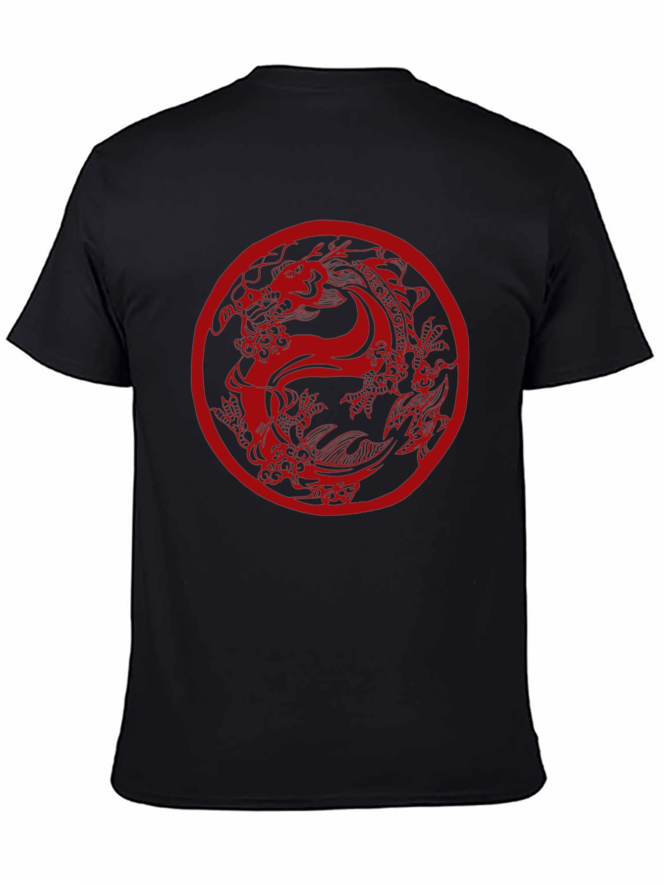 Dragon Circle Graphic Tee - Classic Black
