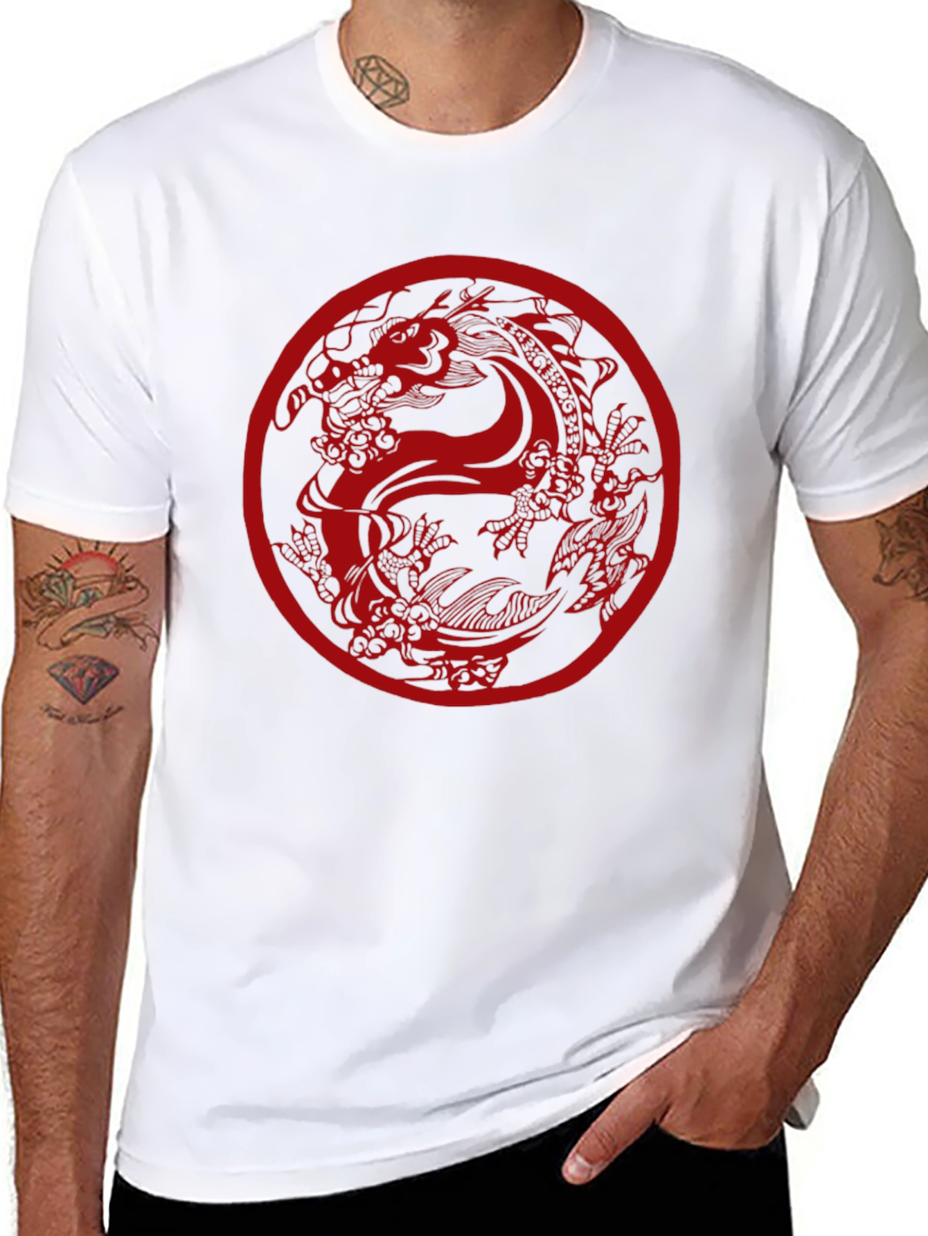Dragon Circle Graphic Tee - Classic Black