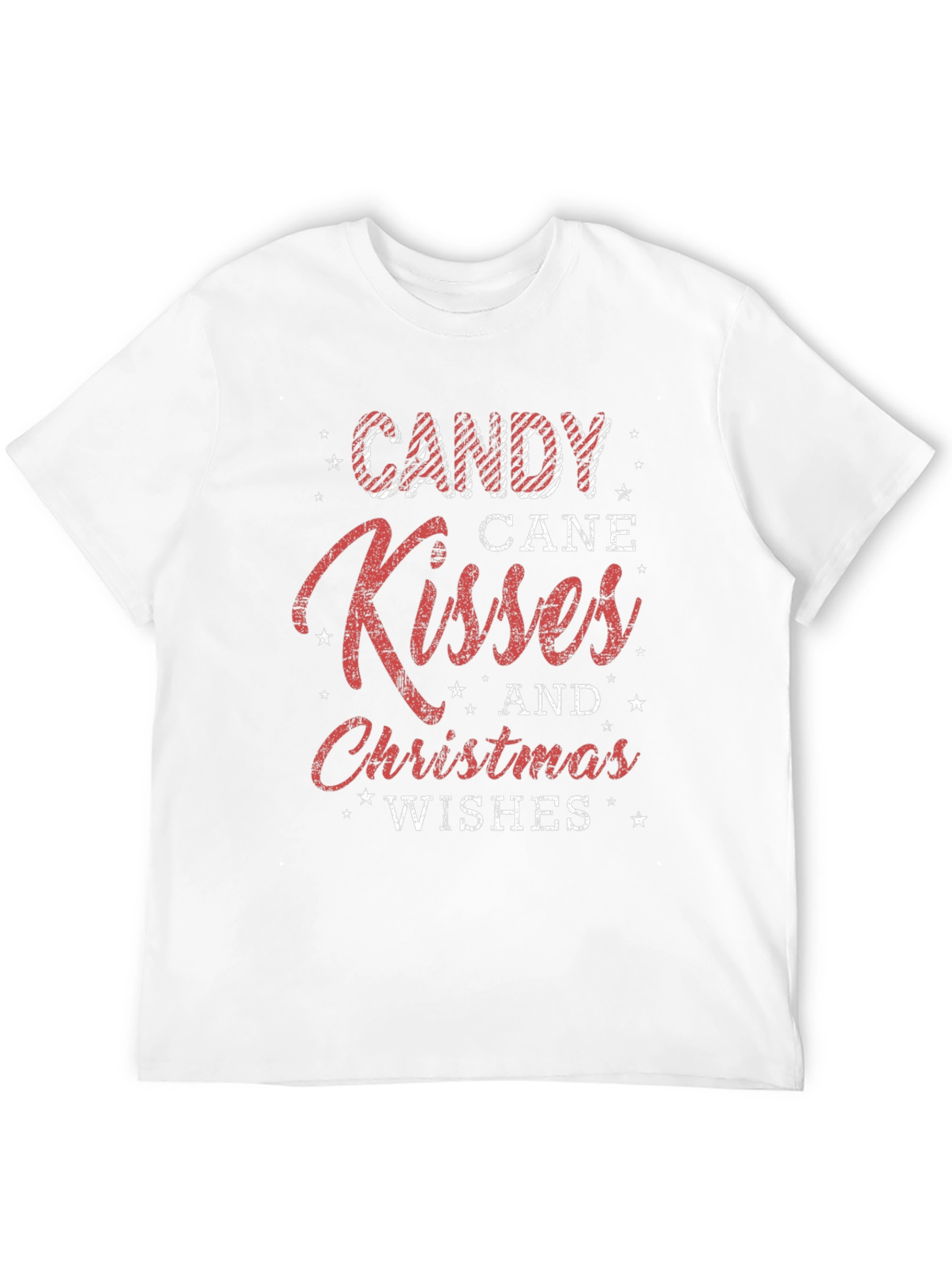 Festive Christmas T-Shirt: Candy Cane Kisses & Wishes