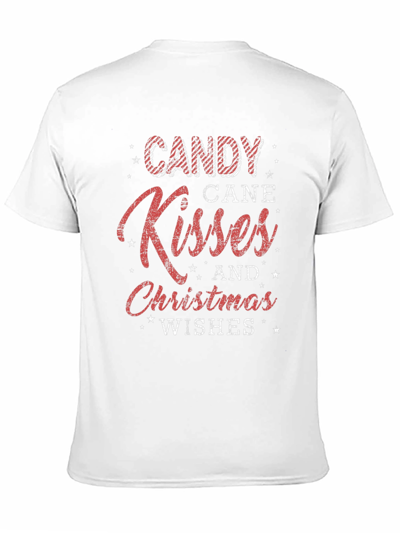 Festive Christmas T-Shirt: Candy Cane Kisses & Wishes