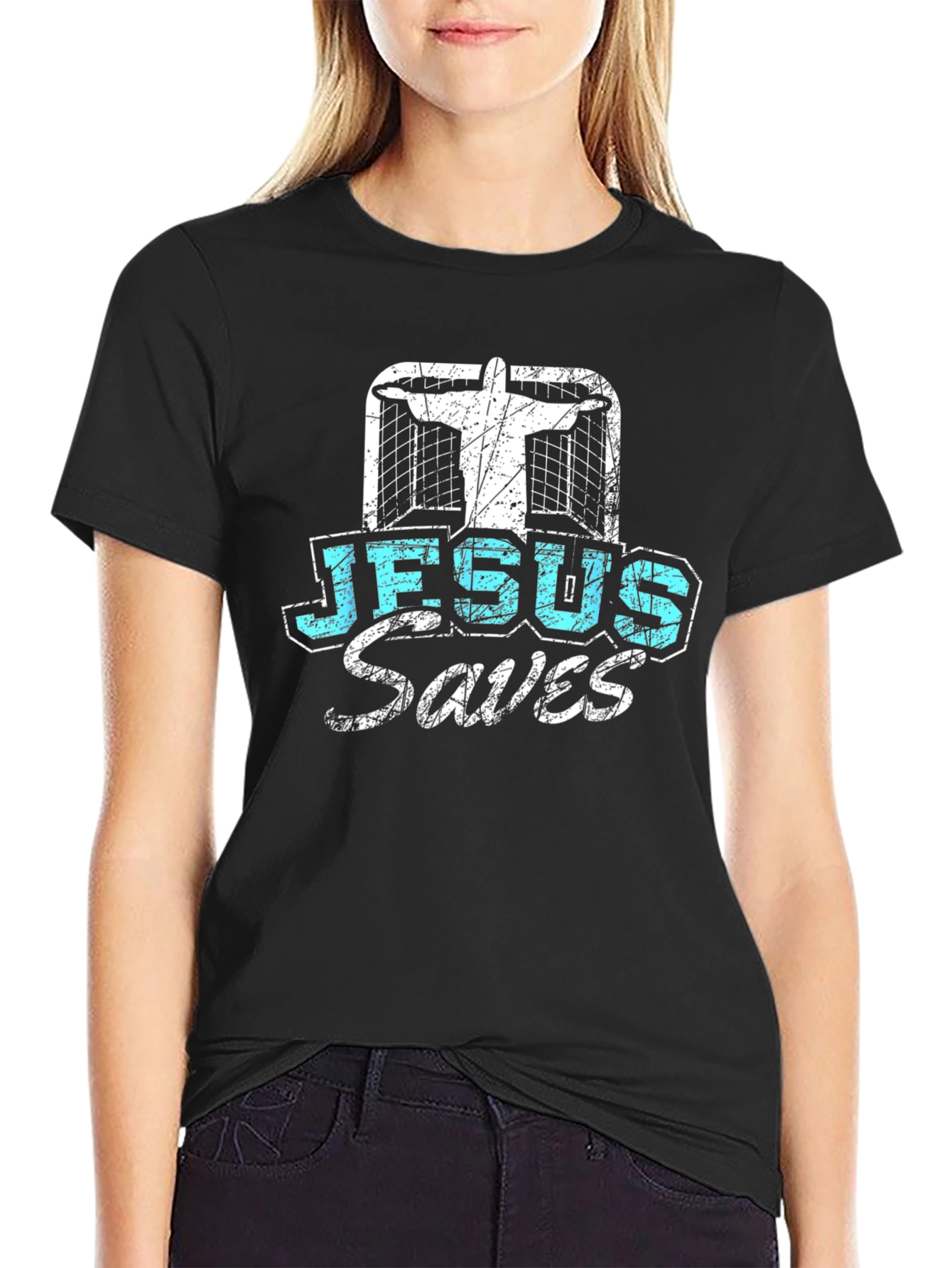Jesus Saves Soccer Graphic T-Shirt