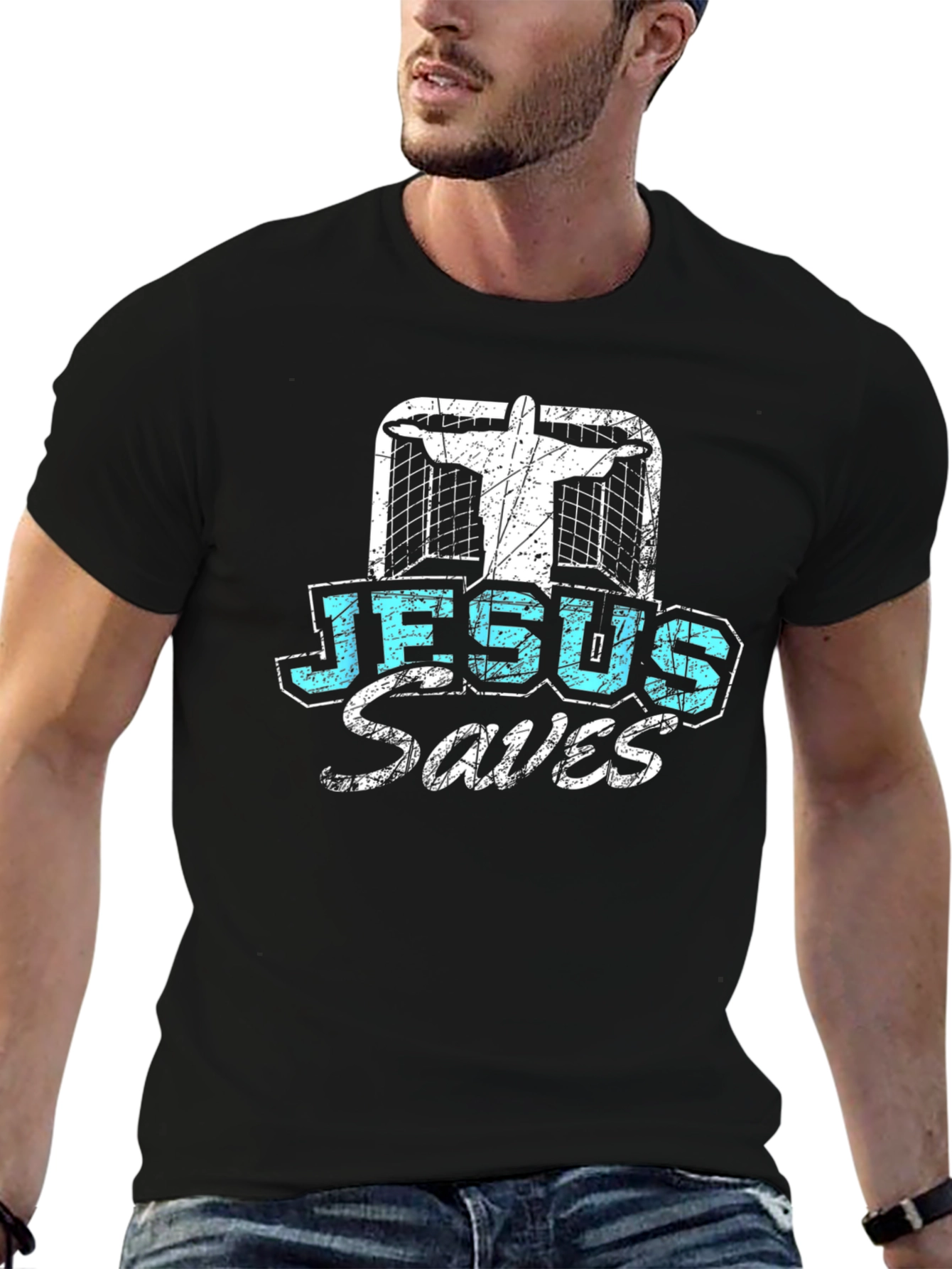 Jesus Saves Soccer Graphic T-Shirt