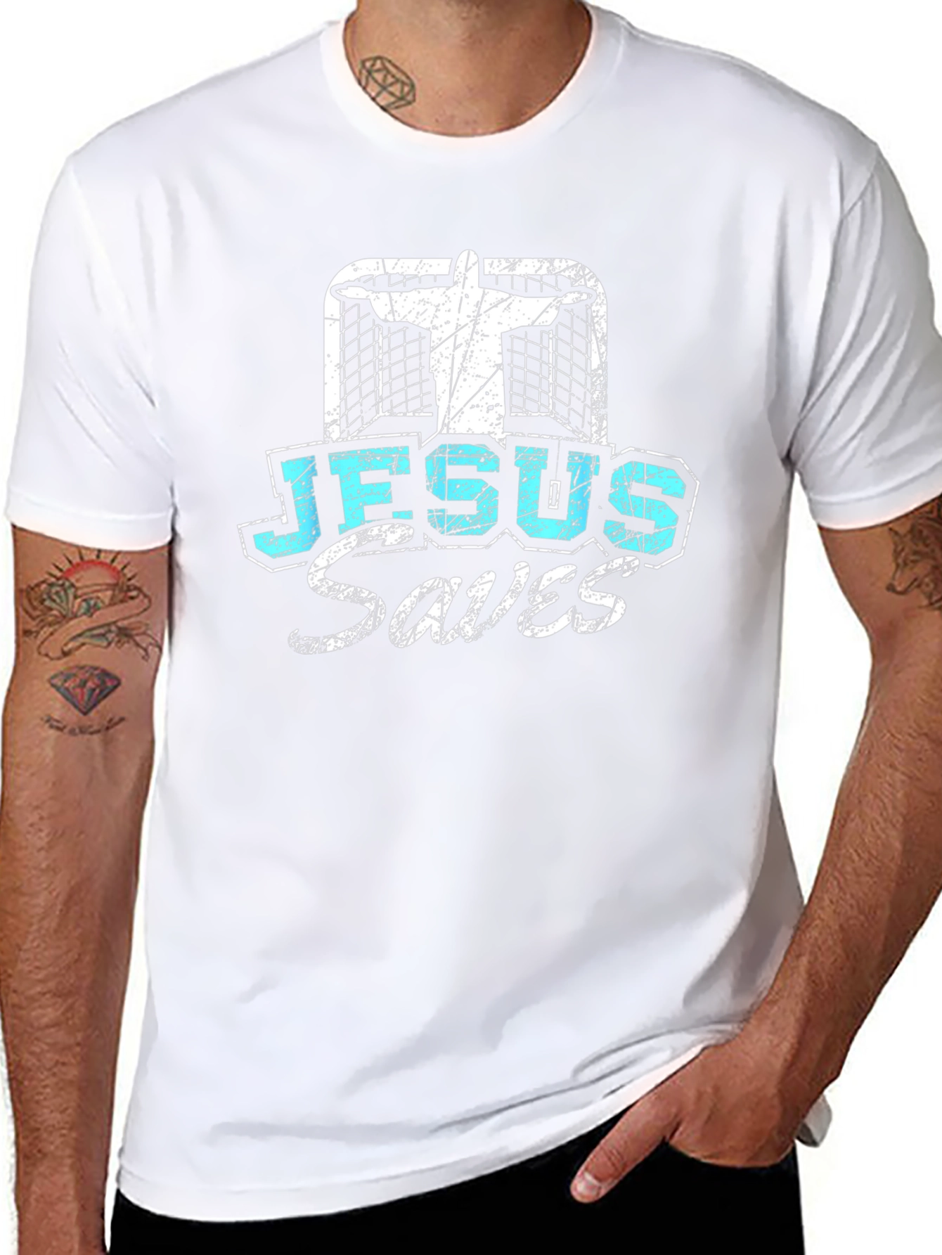 Jesus Saves Soccer Graphic T-Shirt
