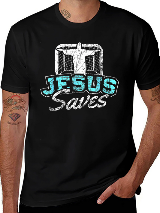 Jesus Saves Soccer Graphic T-Shirt