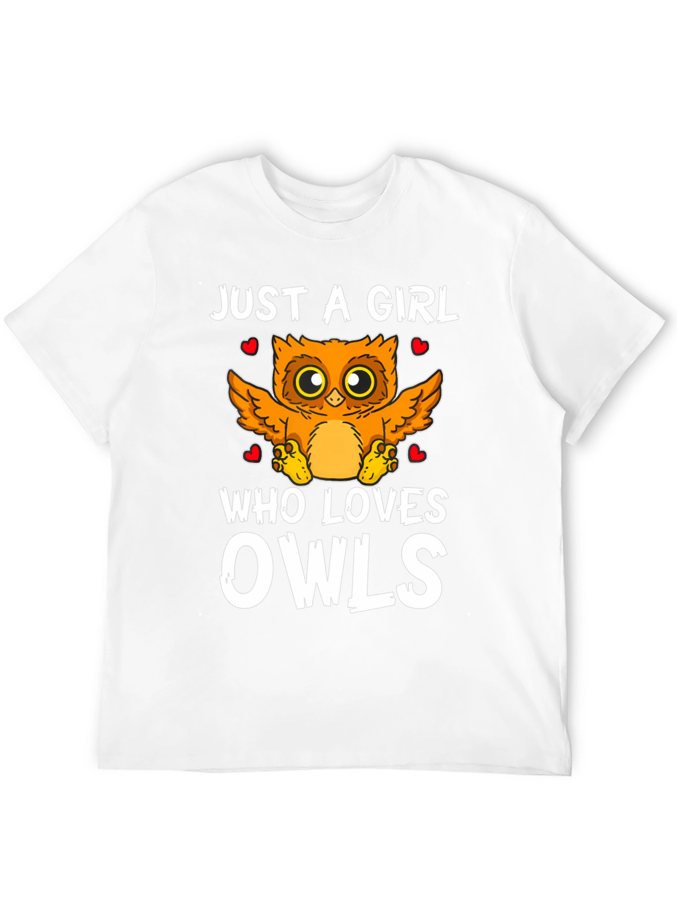 Just a Girl Who Loves Owls Black T-Shirt