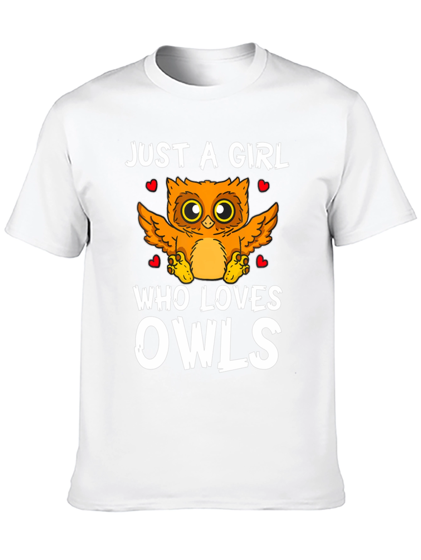 Just a Girl Who Loves Owls Black T-Shirt