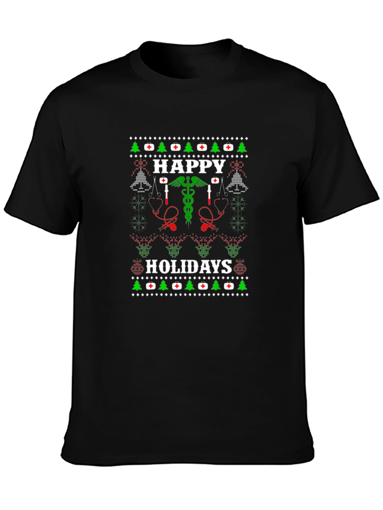Happy Holidays Medical Ugly Christmas T-Shirt