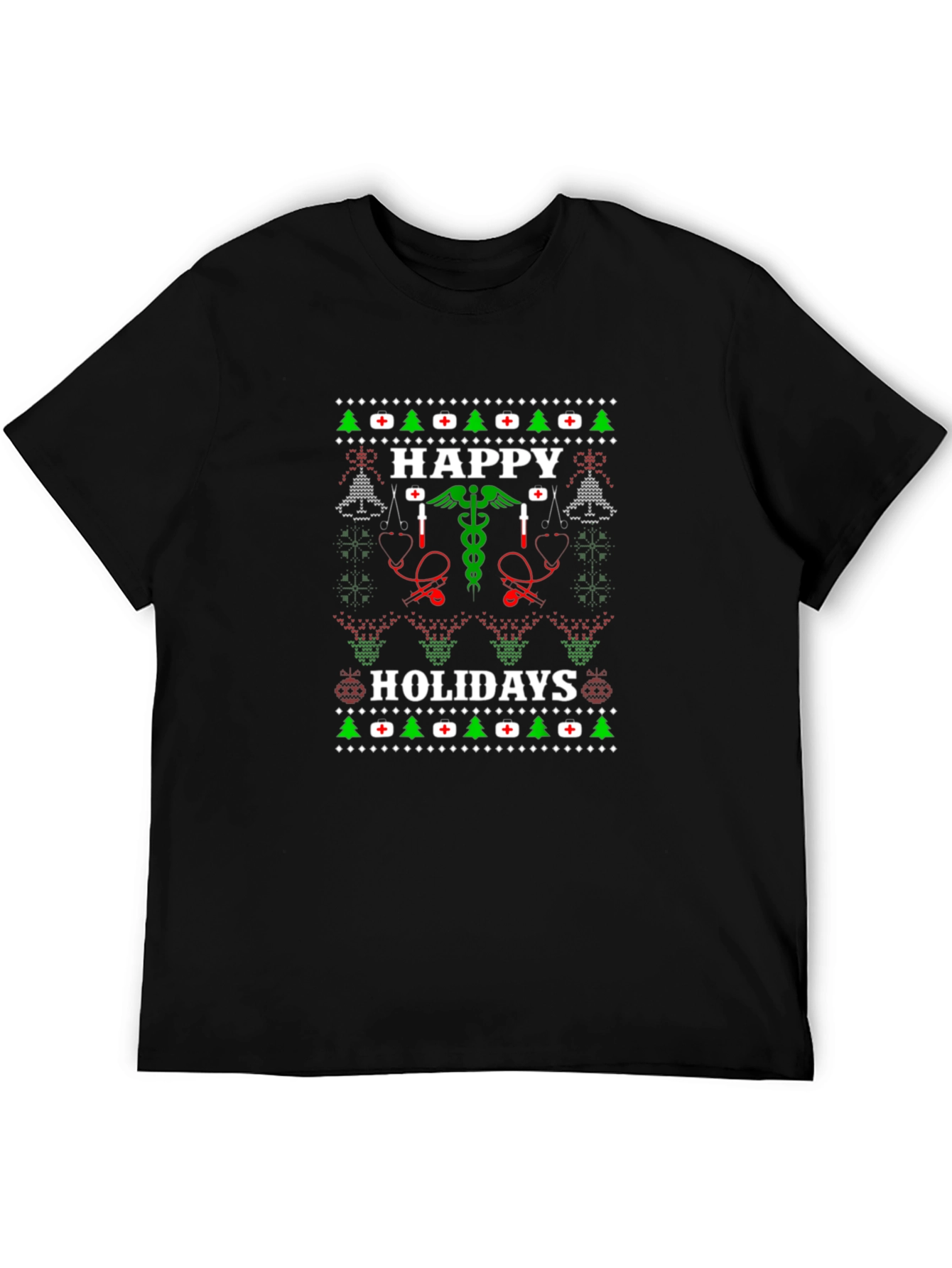 Happy Holidays Medical Ugly Christmas T-Shirt