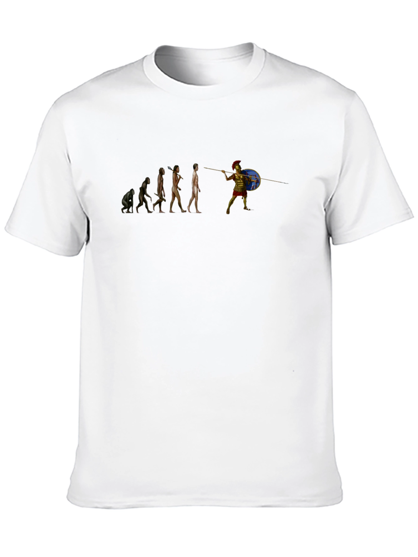 Evolution of Man to Spartan Warrior Black T-Shirt