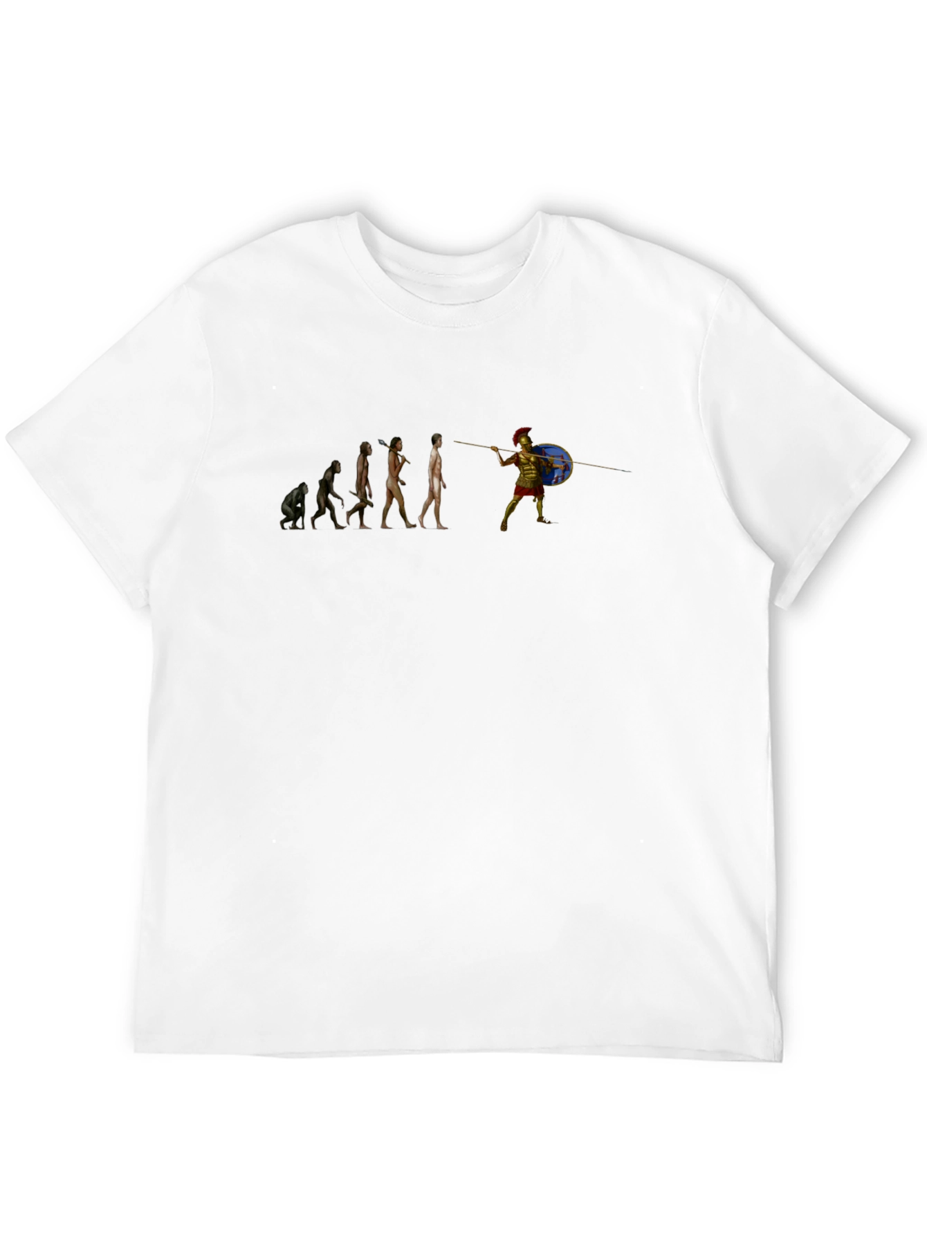 Evolution of Man to Spartan Warrior Black T-Shirt