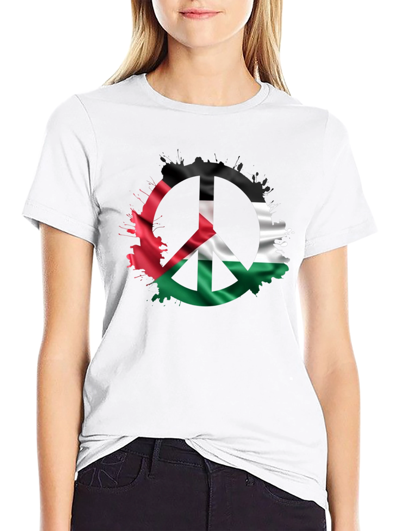 Peace Palestine Flag Mens T-Shirt