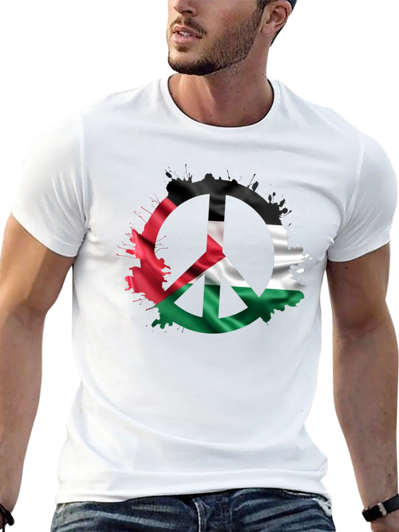 Peace Palestine Flag Mens T-Shirt