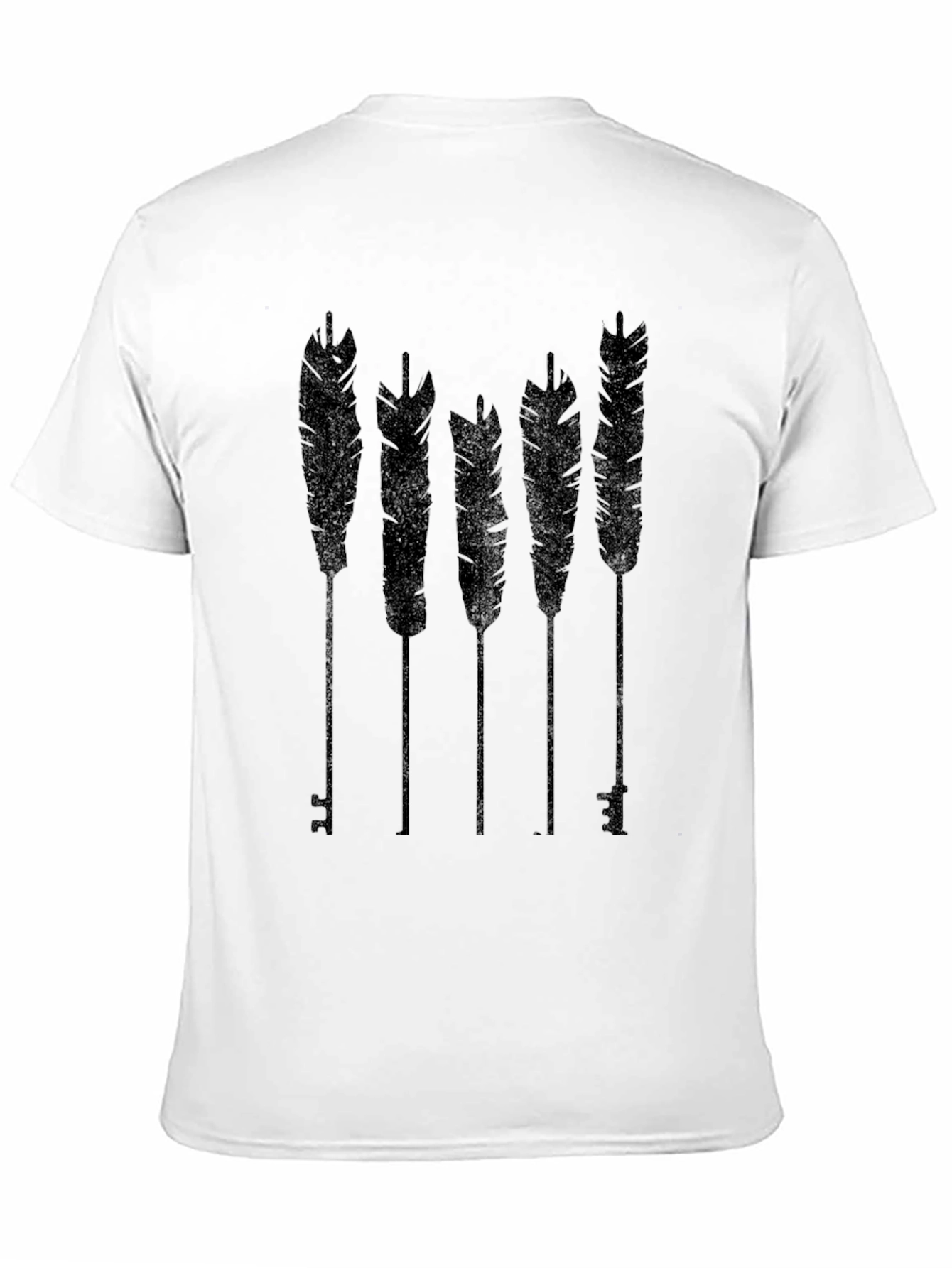 Feather Silhouette Black T-Shirt - Modern Style