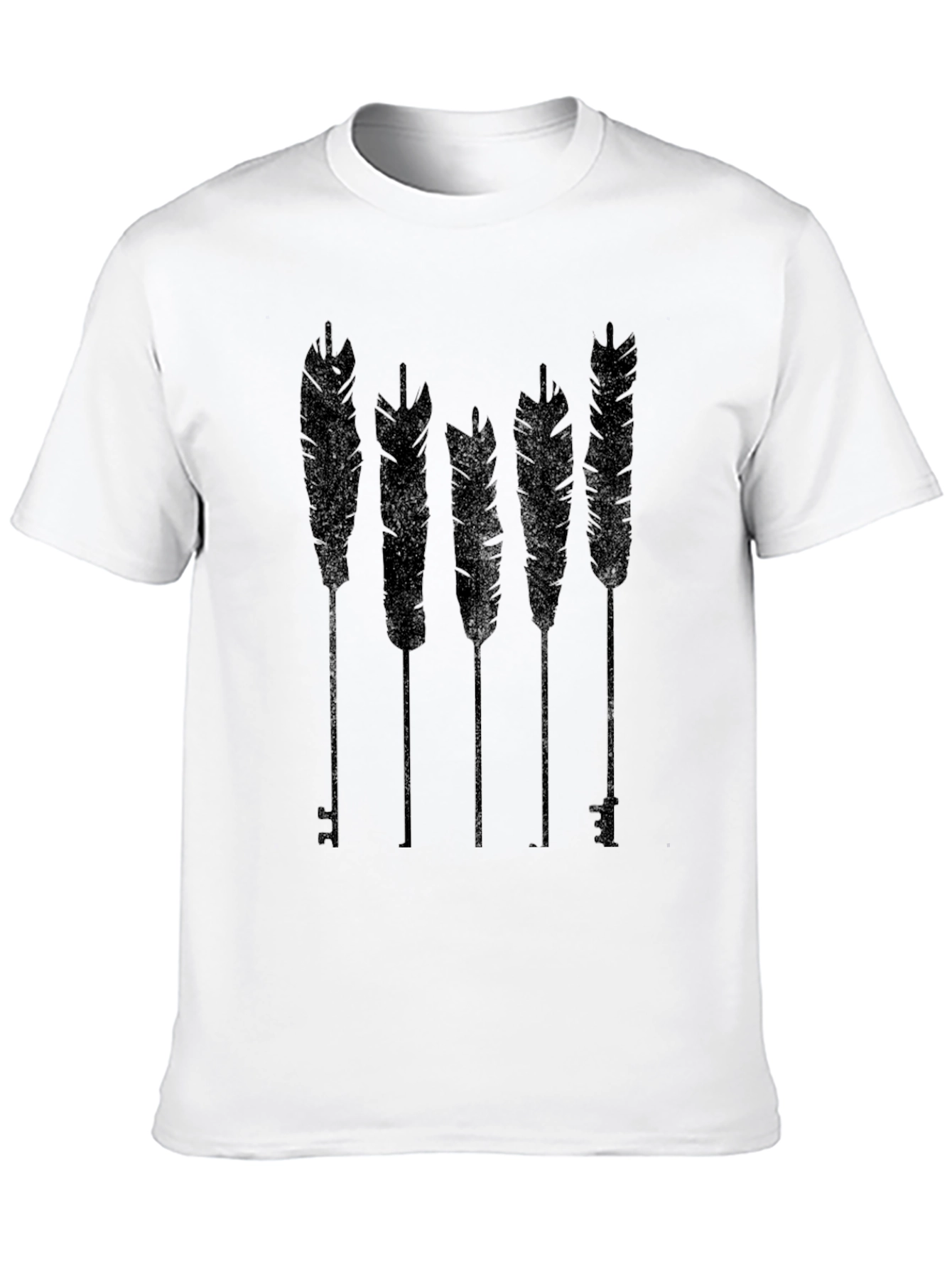 Feather Silhouette Black T-Shirt - Modern Style