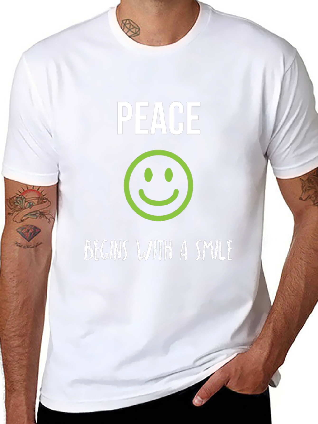 Peace Begins With A Smile Graphic Tee
