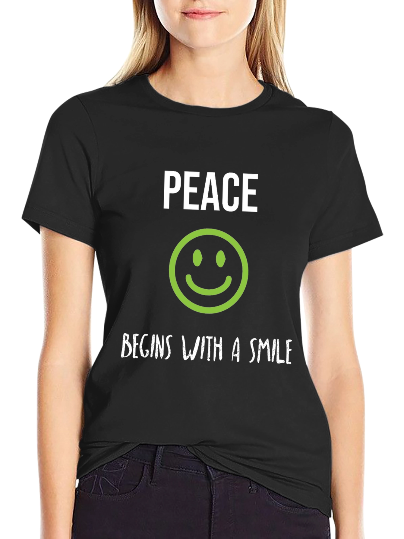 Peace Begins With A Smile Graphic Tee