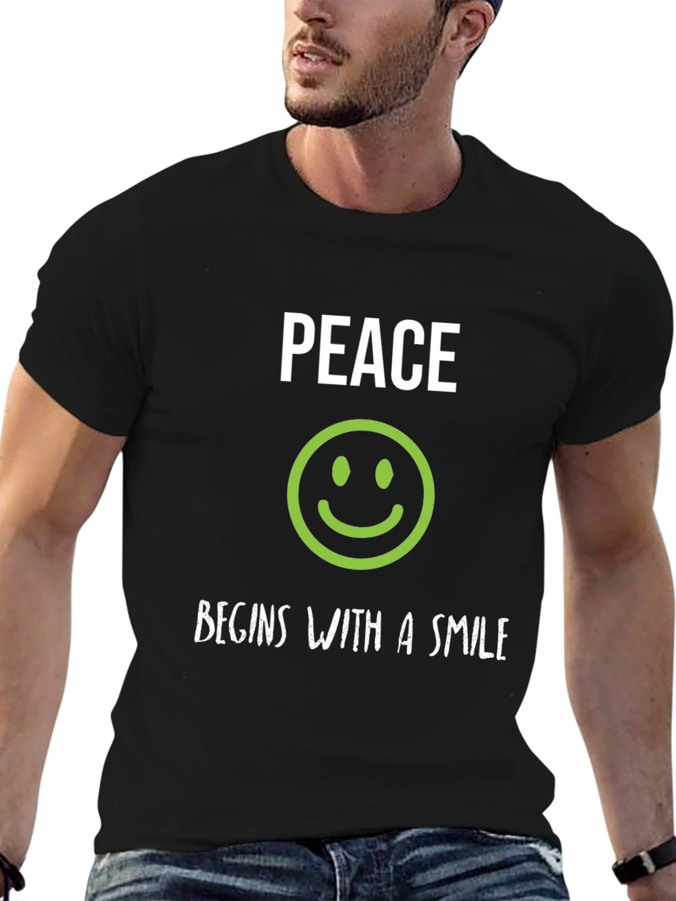 Peace Begins With A Smile Graphic Tee