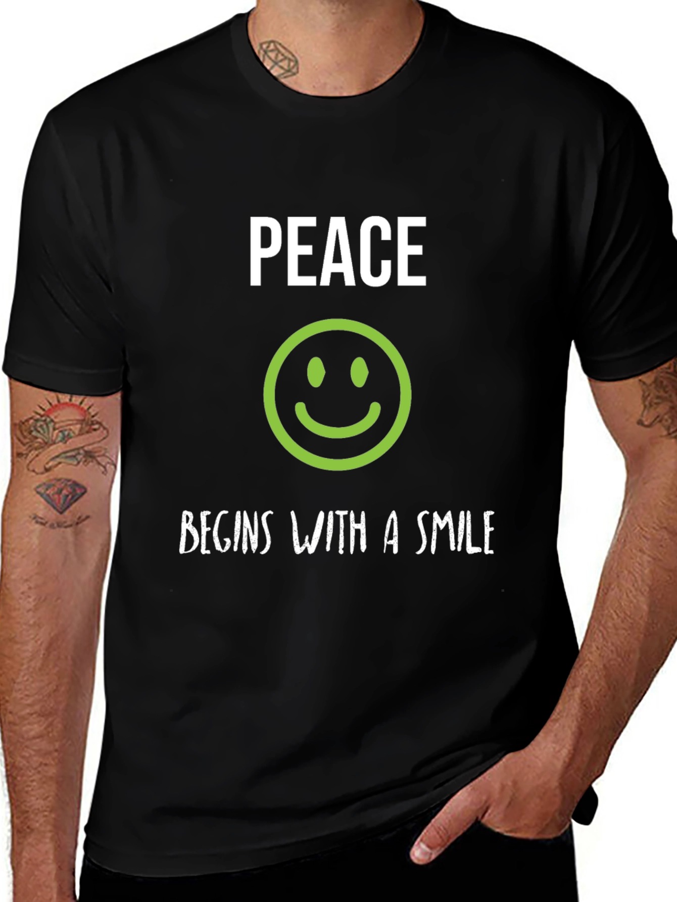Peace Begins With A Smile Graphic Tee