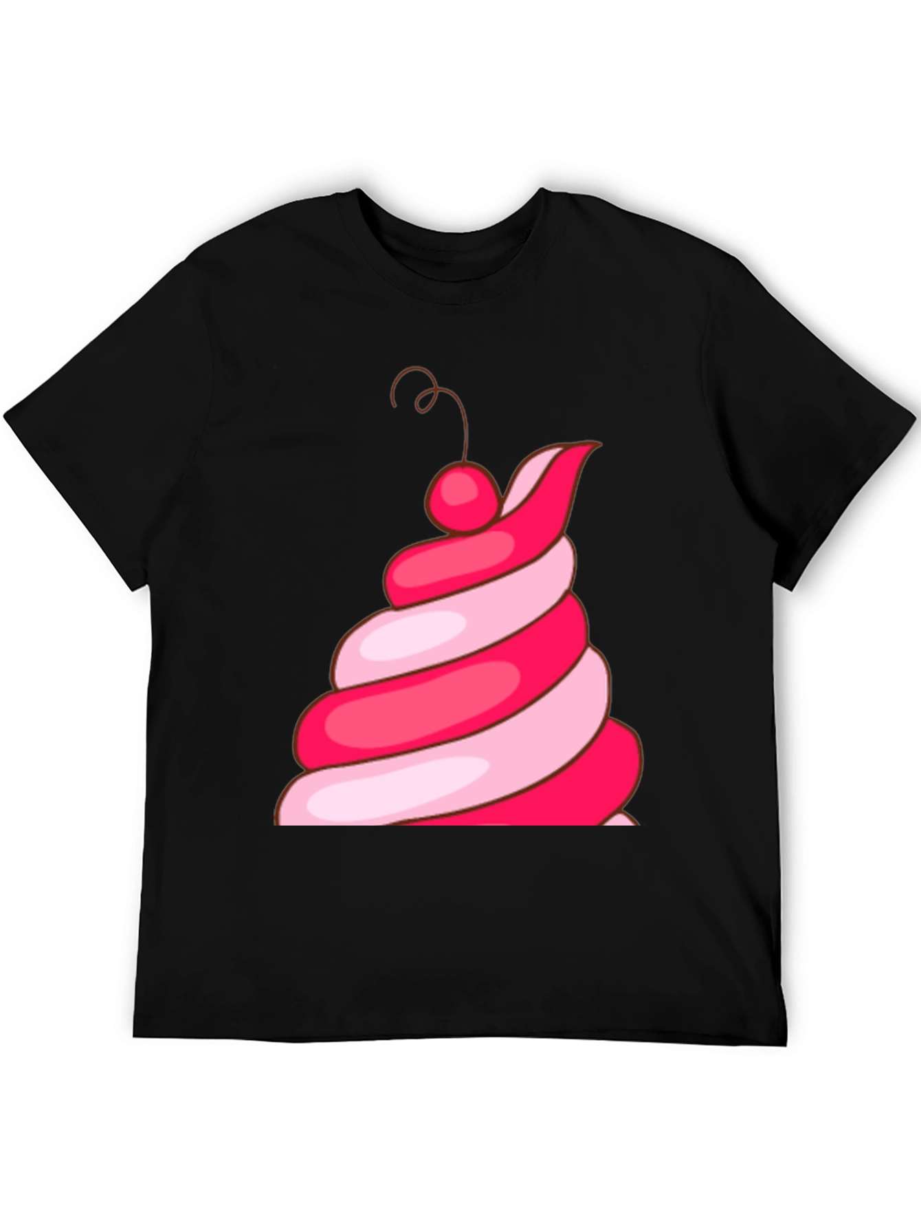 Fun Ice Cream Swirl Graphic Tee - Black