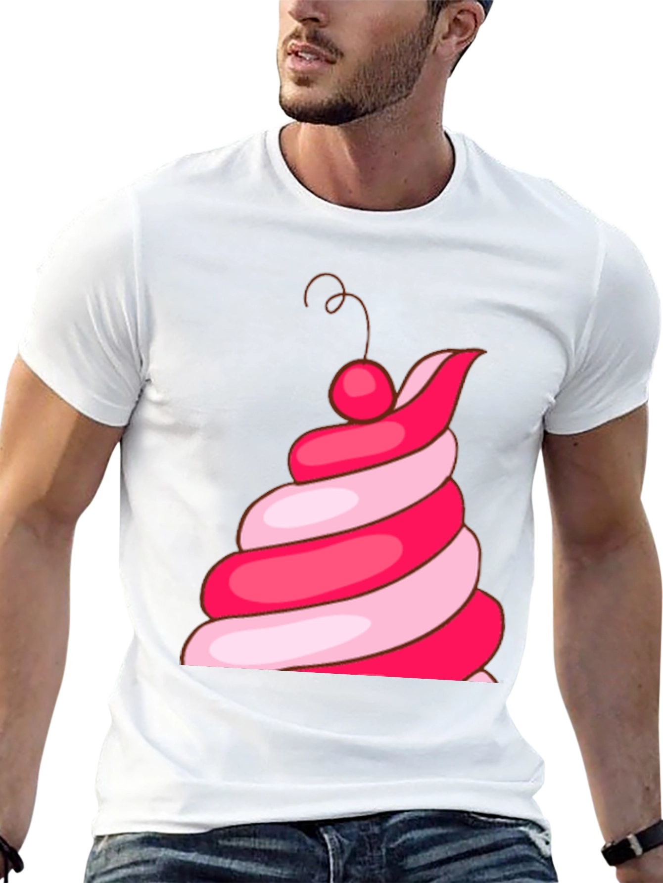 Fun Ice Cream Swirl Graphic Tee - Black