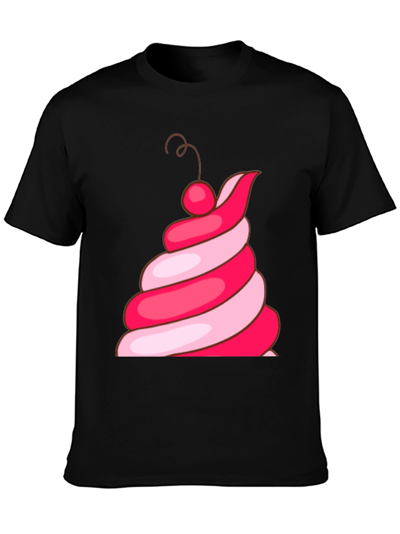 Fun Ice Cream Swirl Graphic Tee - Black